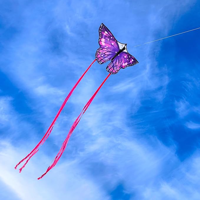 Large Butterfly Kite for Adults and Kids Ages 4-8 & 8-12 Easy to Fly, 55''X28'' Single Line Kite for Outdoor, Park or Beach.
