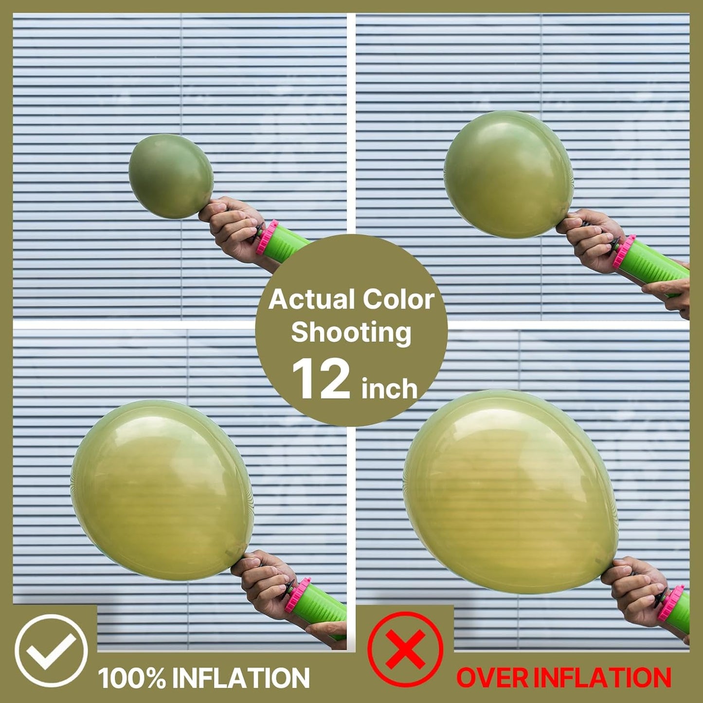PartyWoo Sage Green Balloons - 50 Pcs 12-Inch Matte Latex Balloons for Weddings & Celebrations