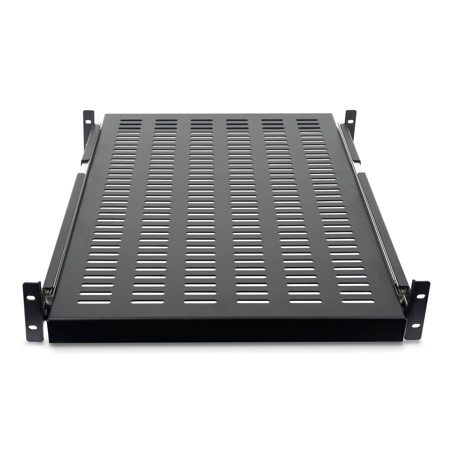 StarTech.com 2U Sliding Server Rack Mount Shelf - 20 to 30in Adjustable Mounting Depth - Vented - 50lb - Heavy Duty Universal 19” Rack Shelf for Equipment Rack - 24in Deep (UNISLDSHF19)