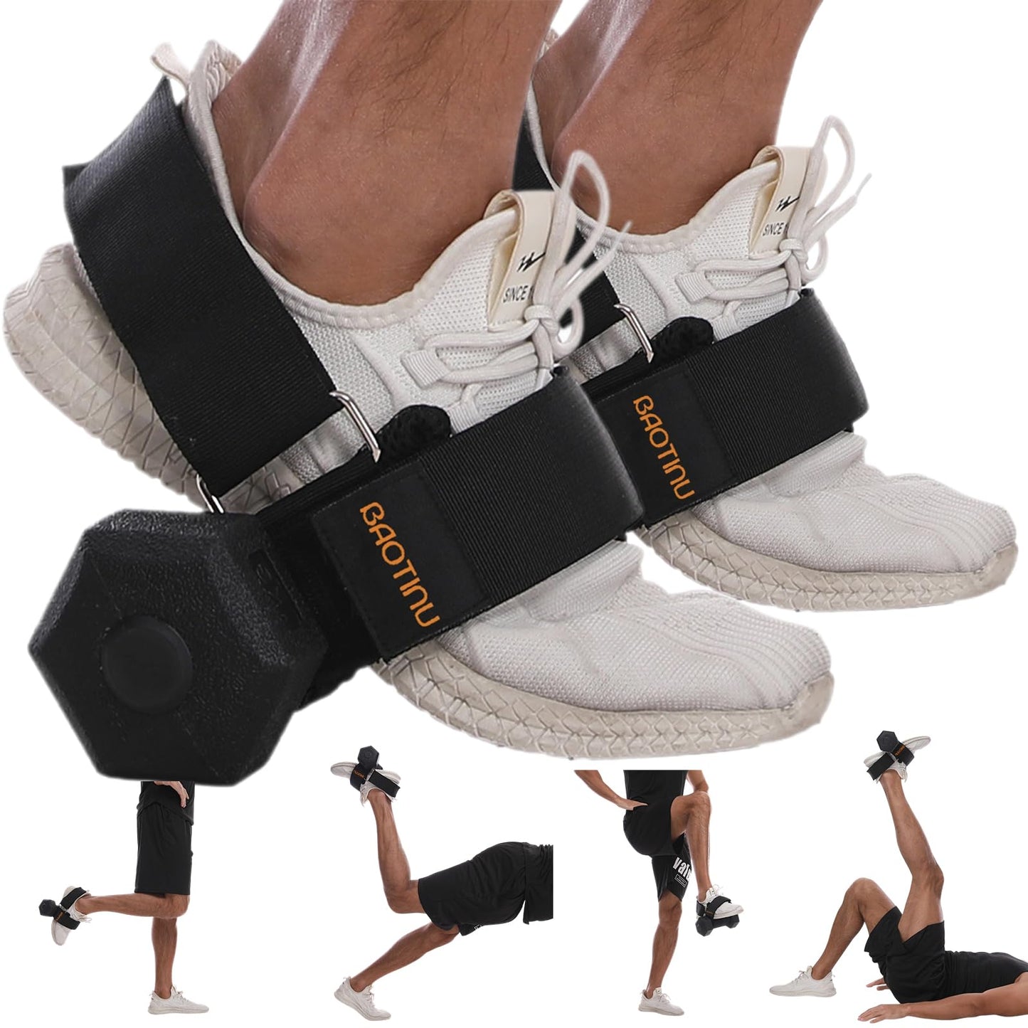 2pcs Monkey Foot Dumbbell Attachment For Glute Kickback Women's Leg Exercise Workouts At Home Adjustable Ankle Gym Strap Foot Weights Lifting Attachments Equipment For Men Hamstring Curls
