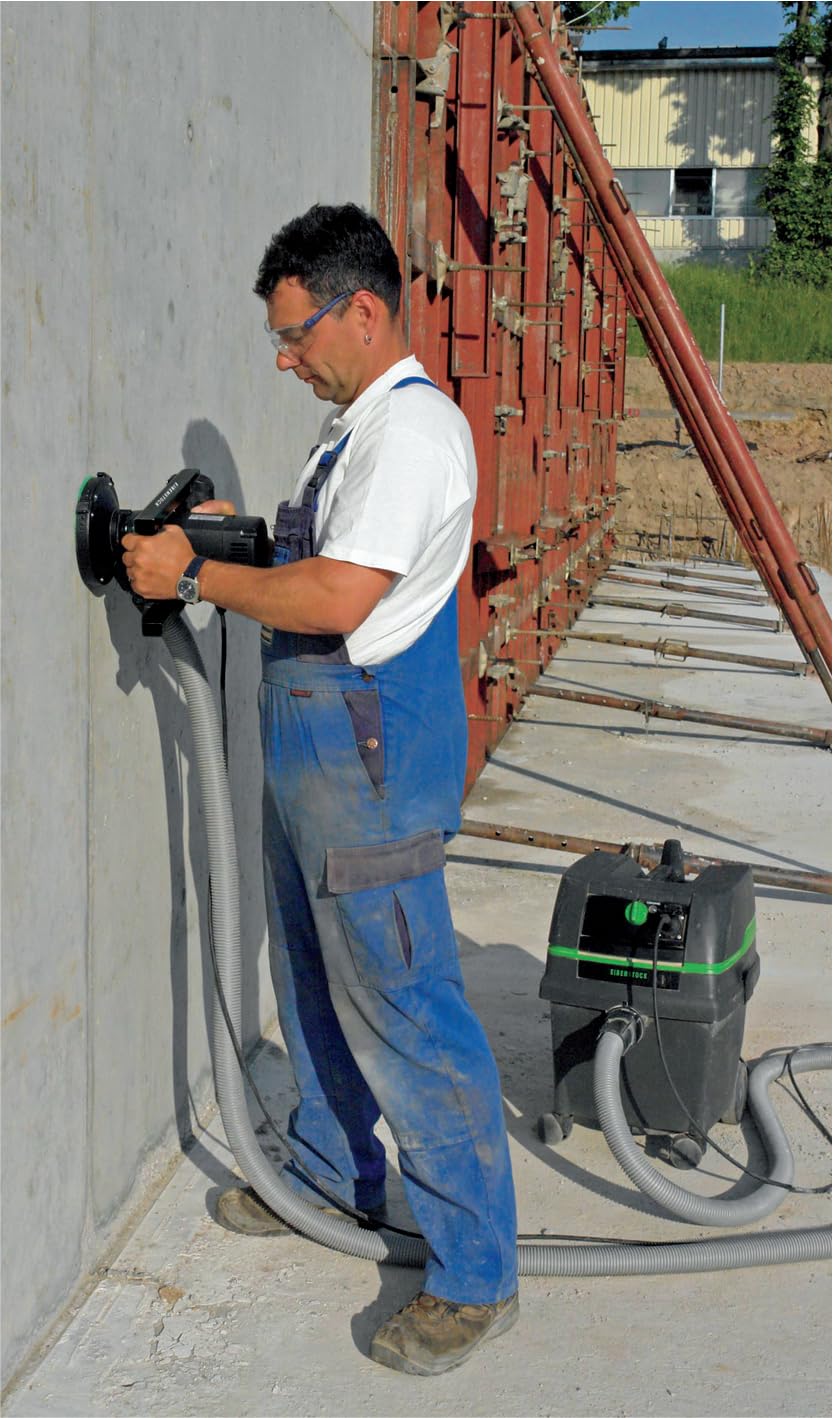 CS Unitec | EBS 1802.1 | 5" Heavy-Duty Concrete Surface Grinder with Dust Extraction for Removing Paint, Epoxy, Glue, and other Coatings. Low Vibration, 16 Amp, 10,000 RPM – Made in Germany