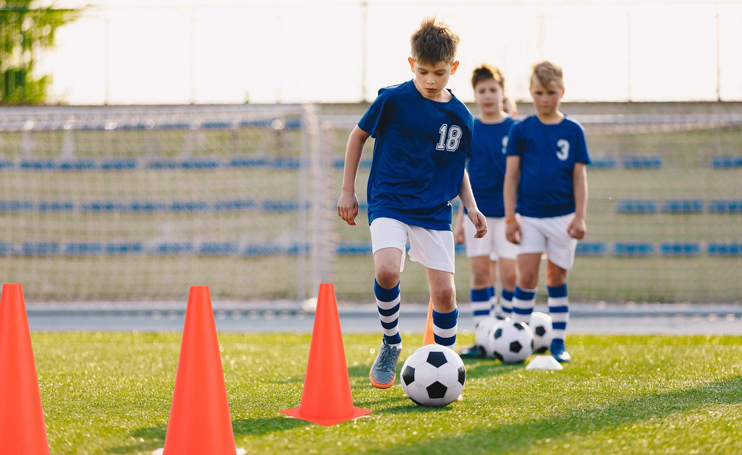 12 Inch 12 Pack Orange Traffic Training Cones, Plastic Safety Parking Cones, Agility Field Marker Cones for Soccer Basketball Football Drills Training, Outdoor Sport Activity & Festive Events
