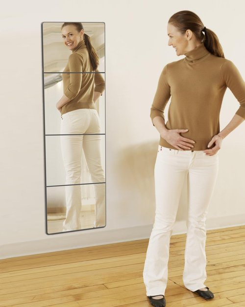 Kids Safety Shatterproof Mirror For Wall, Mirror Tiles, Made of Unbreakable Acrylic, Thick 0.12",4 Pack 12"x12", Bedroom Door Closet Mirrors, Plexiglass, Living Room Mirrors, Glassless Mirro for Kids