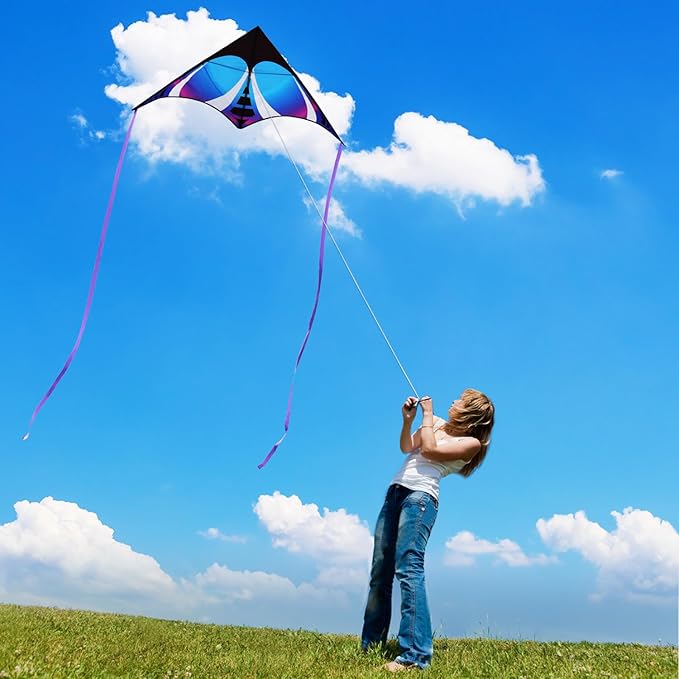 HONBO Delta Kite for Kids Easy to Fly,Large Kite for Adults, Colorful Kite for Children Ages 4-10