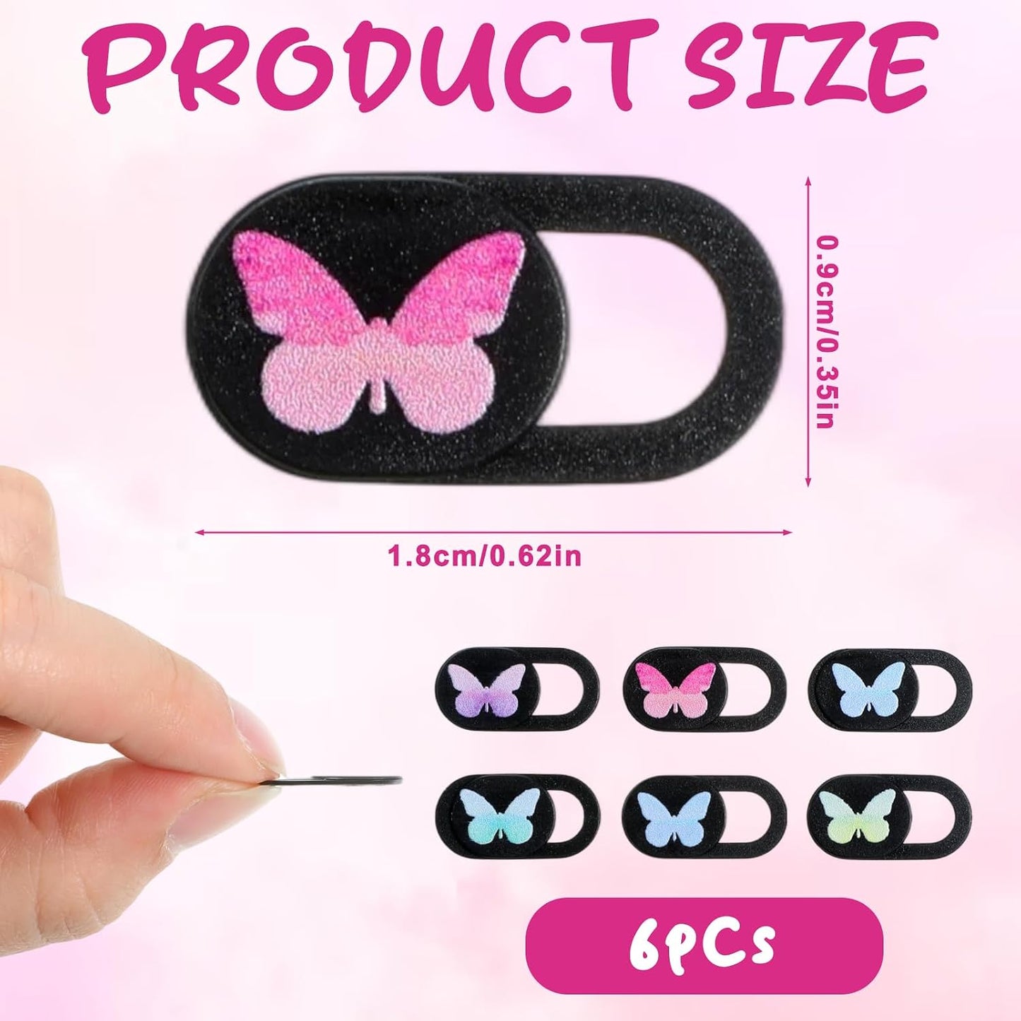 Azefnuhk 6 (0.71''x 0.35'') Pcs Laptop Camera Cover Slide, Webcam Cover Slide, Camera Privacy Cover for Laptop Desktop