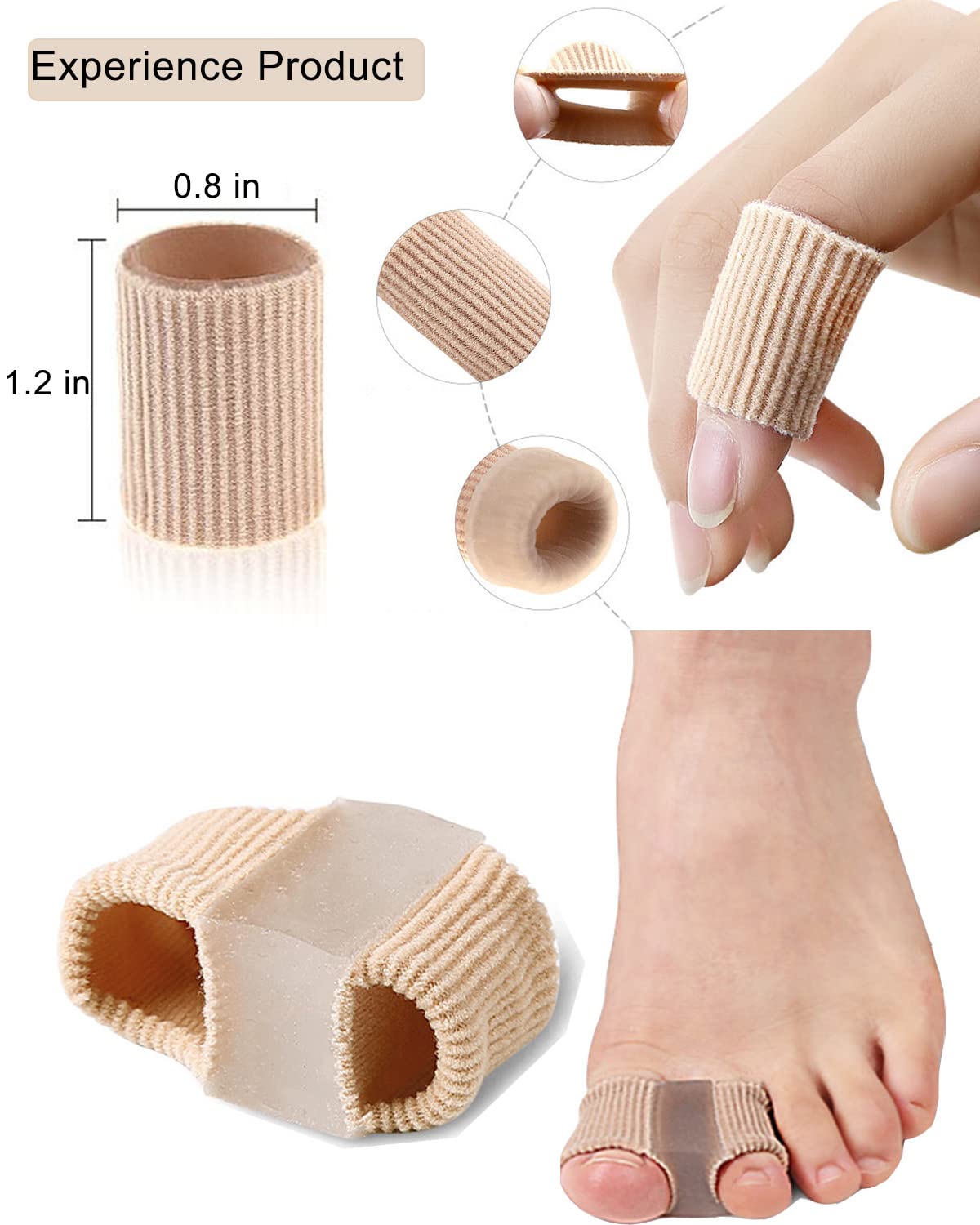 Golbylicc Bunion Toe Separators for Overlapping Toes Women Men, Gel Toe Spacers Bunion Corrector with 2 Loops for feet, Hammer Toe Straightener (2PC)