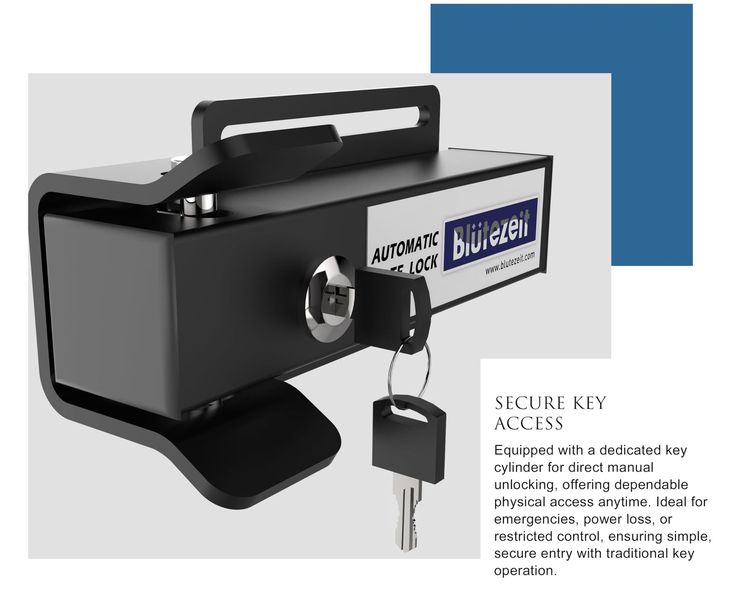 Blütezeit MS650 Swing Gate Opener with Electric Gate Lock – 1760lb Heavy-Duty Dual-Arm Gate Motor, 25W Solar Panel, Built-in Lithium Battery Control Box, Automatic Security Latch