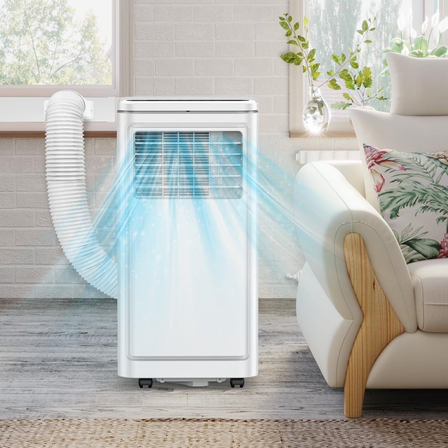 10000 BTU Portable Air Conditioners, 3-in-1 Portable AC Unit for Rooms up to 450 Sq.Ft, Mini Air Conditioner for Bedroom with Cooling, Dehumidifier & Fan Mode, 24H Timer, Sleep Mode