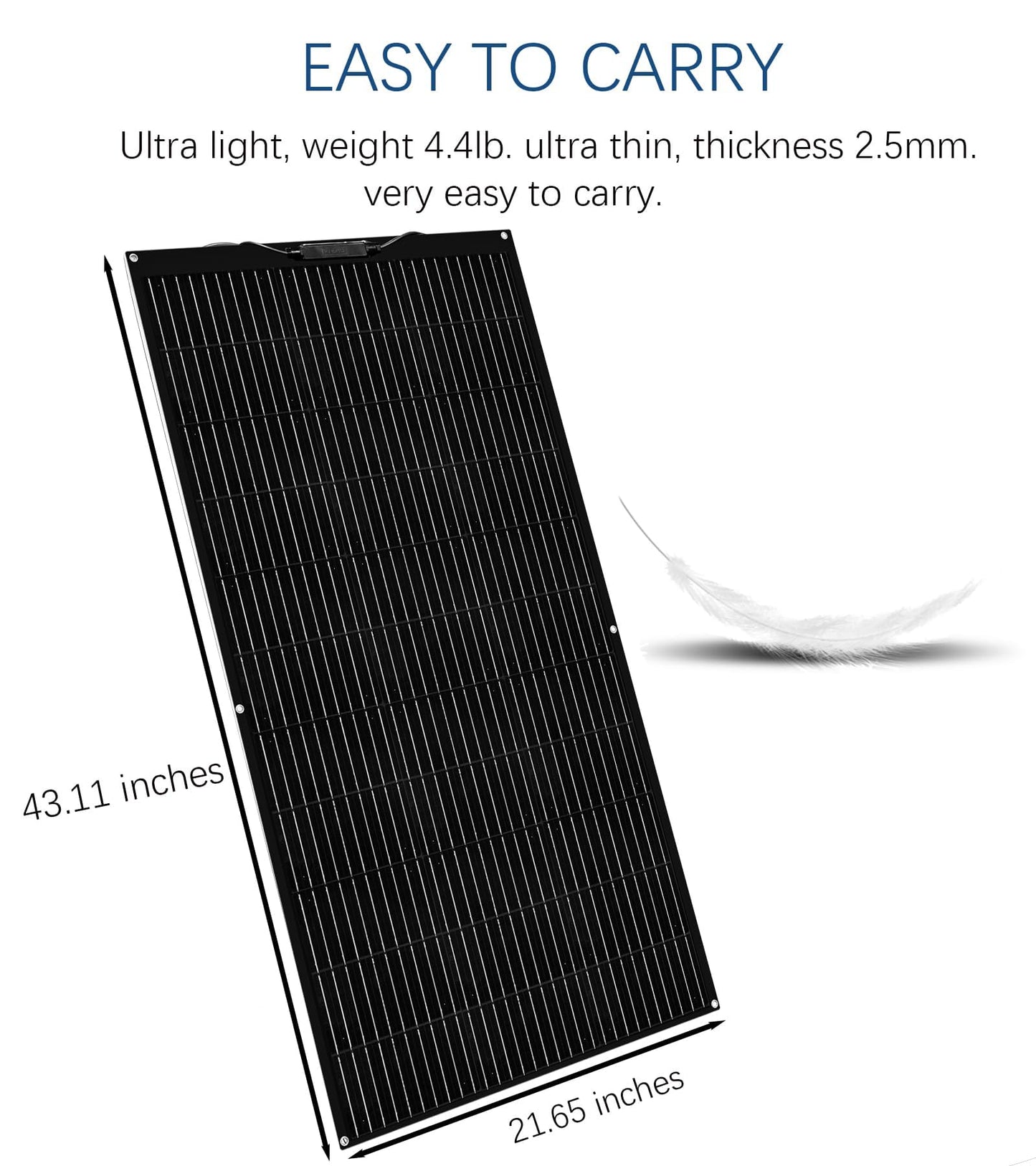 Flexible Solar Panel kit 200W 12V,2PCS 100W Monocrystalline Module,20A Charge Controller,Extension Cable Off-Grid Charger for RV Boat Van Car Curve Surfaces (Black)