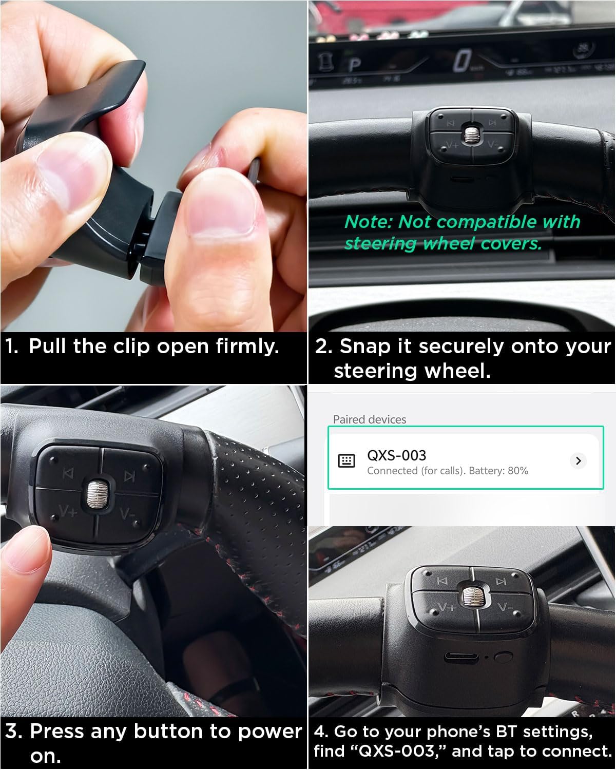 Fueiyita 16 Pro/16 Media Button Remote Selfie Control for Steering Wheel Car Type-C Charging Liking Short Videos While