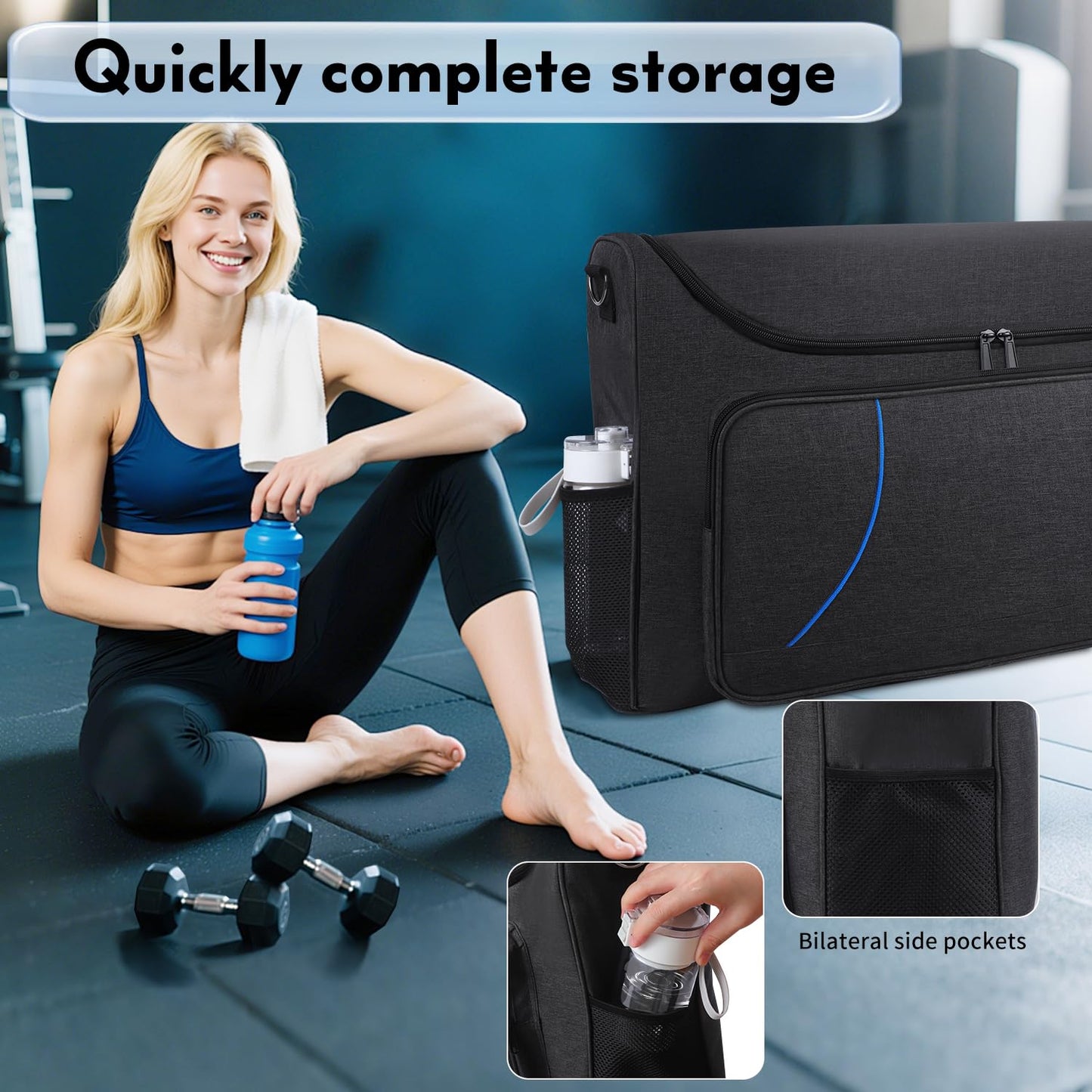 Amotpo Carry Case Compatible with AXV/SoftGym Vibration Plate Fitness Platform Portable Vibration Plate Exercise Machine Storage Bag Cover,Large Capacity Carry Bag with Pockets,Case Only
