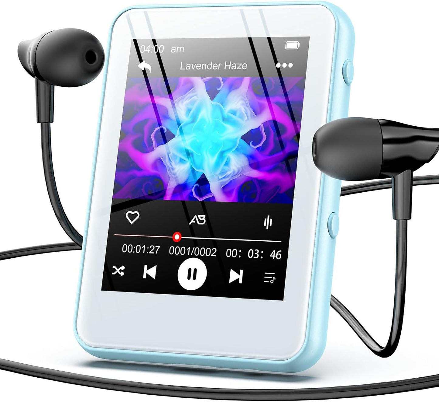 JOJOLEPAI MP3 5.3, 32GB 128GB Light Blue Player with Bluetooth Touchscreen Portable Music Player,Built-in Speaker,FM
