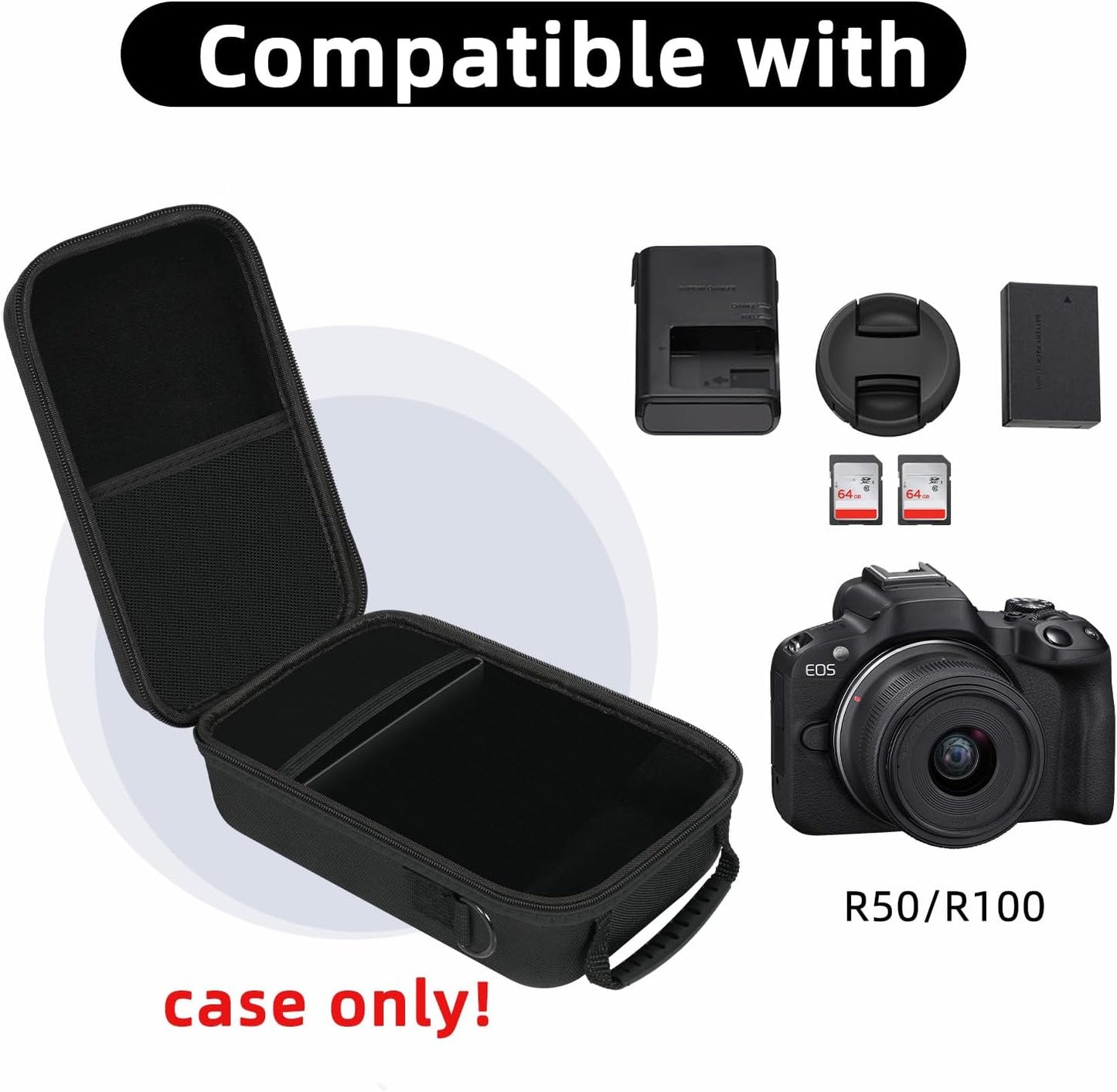 R50/R8/R10/R100/R50V/RP a6400/a6700/a6600/a6100/a6500/a6300/a6000 Camera Case for Canon & Sony Alpha Mirrorless Cameras