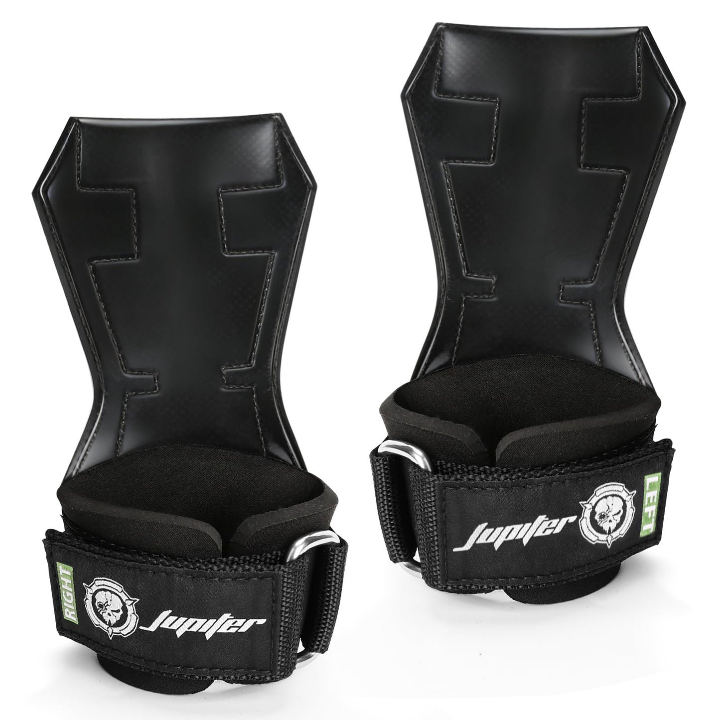 Weight Lifting Straps (Pair) JUPITER Non-Slip Wrist Support for Deadlifts & Powerlifting Black M