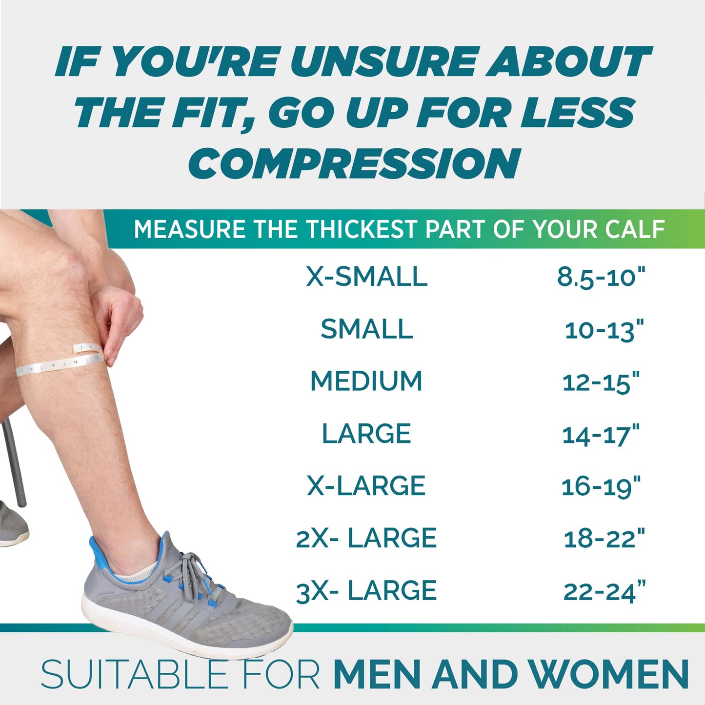 Run Forever Calf Compression Sleeves for Men and Women - Footless Compression Socks for Runners, Shin Splints, Varicose Vein & Calf Pain Relief - Leg Brace for Running, Cycling, Travel - 2XL, Black