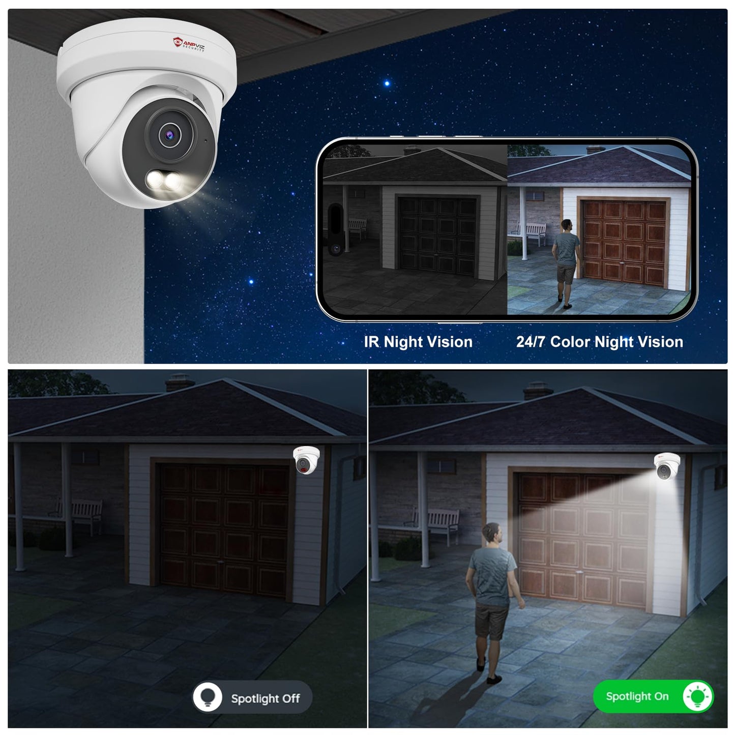 Anpviz 4K 16CH PoE Security Camera System, 12pcs Wired 8MP PoE IP Cameras Outdoor with Human Vehicle Detection, Smart Color Night Vision, 8MP/4K 16 Channel NVR with 4TB HDD for Businesses (U Series)