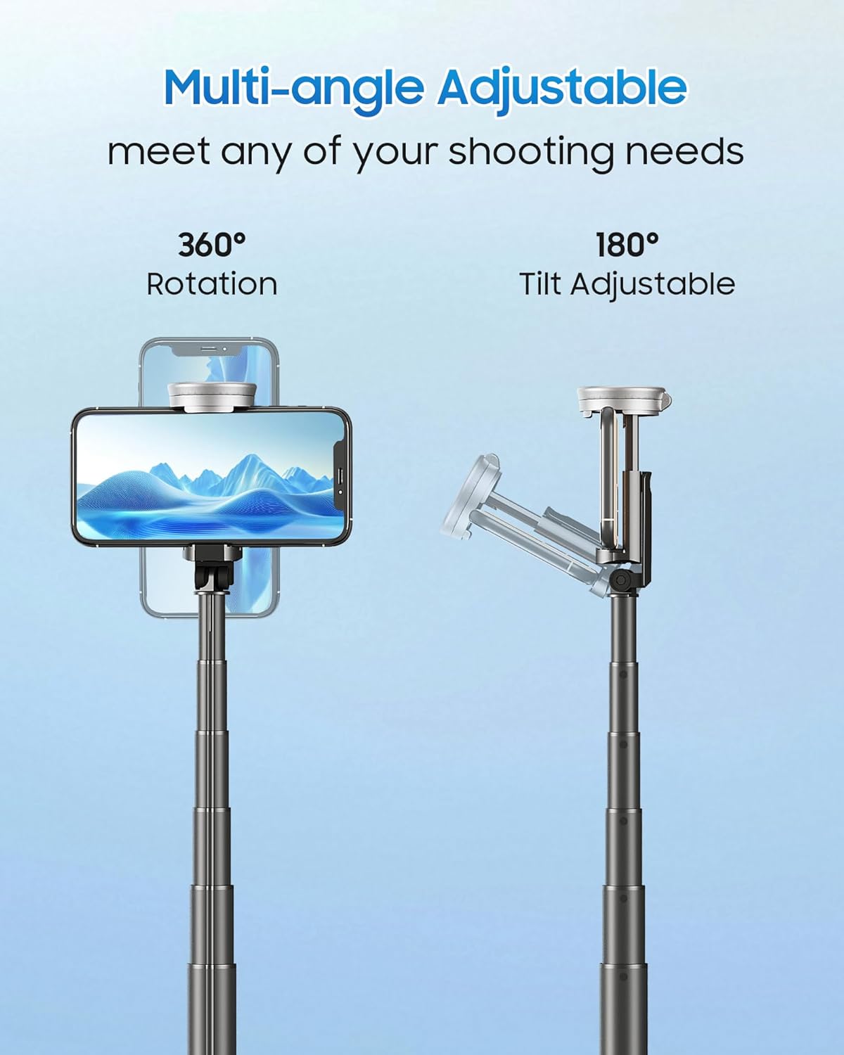 ACKIMA 67" Selfie Stick Tripod, All in One Phone Tripod with Wireless Remote, Extendable Compact Tripods Portable