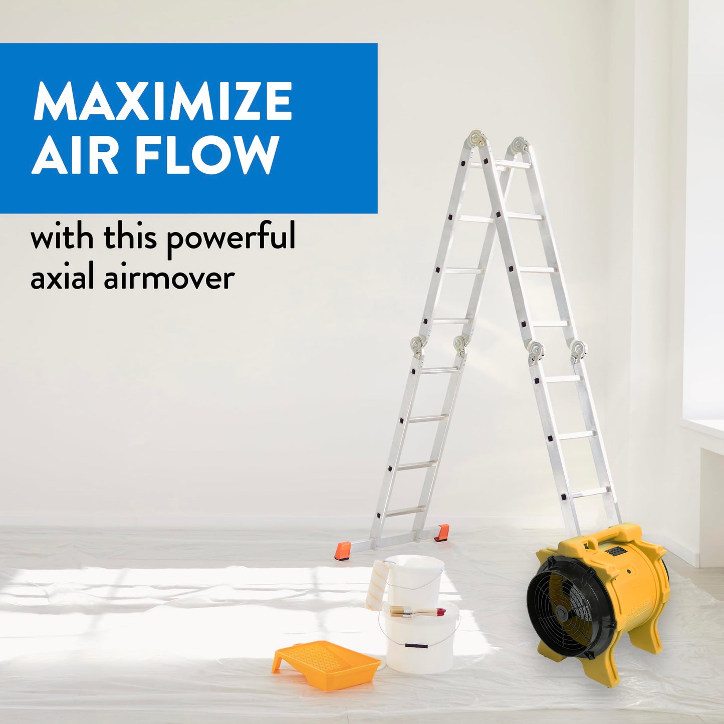 Dri-Eaz Vortex 1.0 HP Ventilation Fan (F174), Air Mover Blower Fan for Commercial and Residential Use