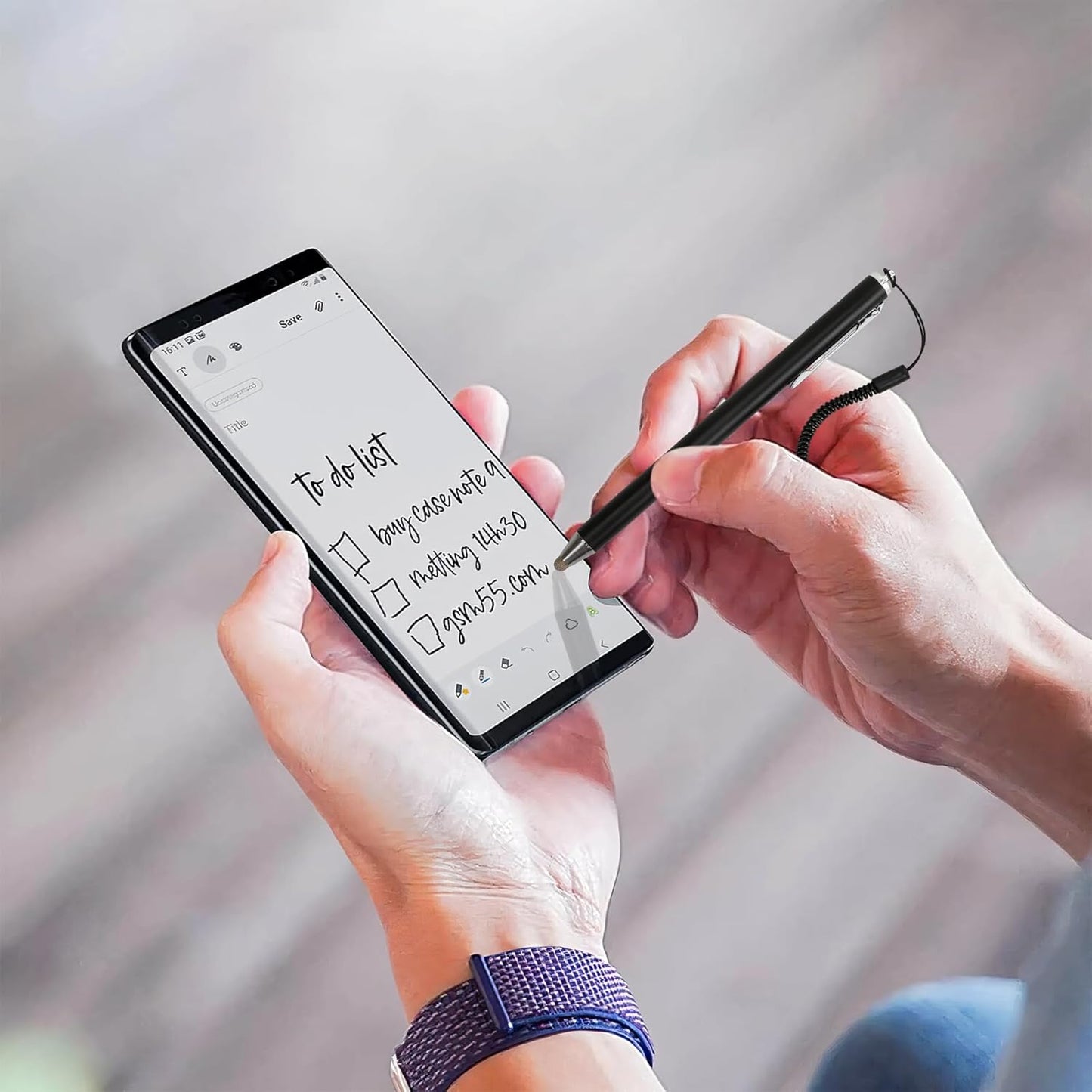 BuleVina Stylus Pens with Tether Lanyard & Clip for Touch Screens, High Sensitivity & Precision Capacitive, Anti-Lost