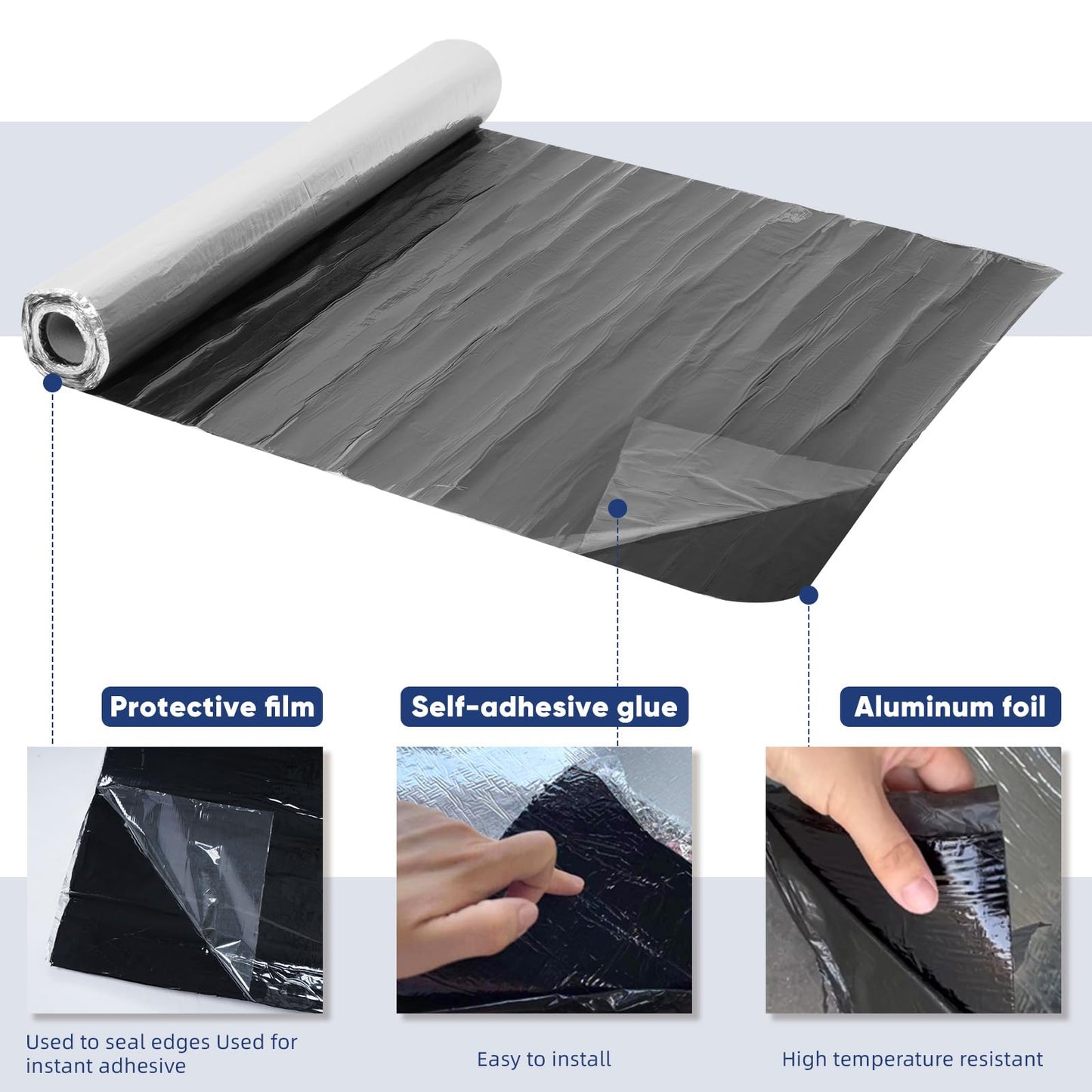 foriy 39.6inx32.8ft Self-Adhesive Roofing Felt, Bitumen Waterproof Repair Tape Roof Underlayment Protector Roll Patch Seal Tape Waterproofing Roof Cladding for Roof Leak,Surface Cracks (3.3x32.8ft)