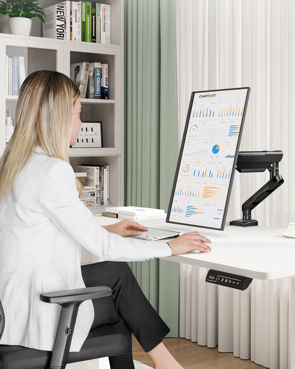 MOUNT PRO 13-32 inch Grommet 4.4 22lbs Single Monitor Desk Mount, Adjustable Full Motion Monitor Arm, Computer Monitor