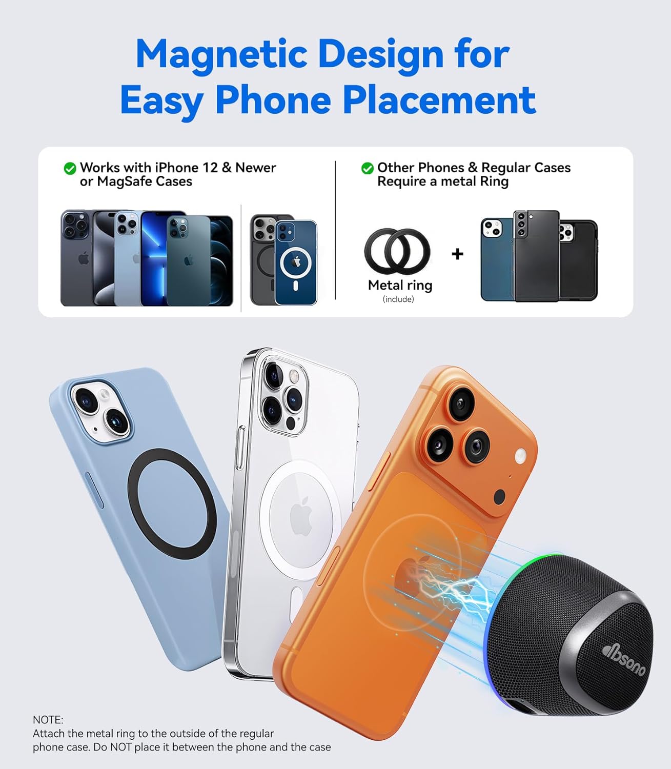 dbsono 2 1 IPX5 9 Portable Speaker Phone Stand Gifts:Birthday Graduation Mini Gifts for Him Her, in Magnetic Bluetooth