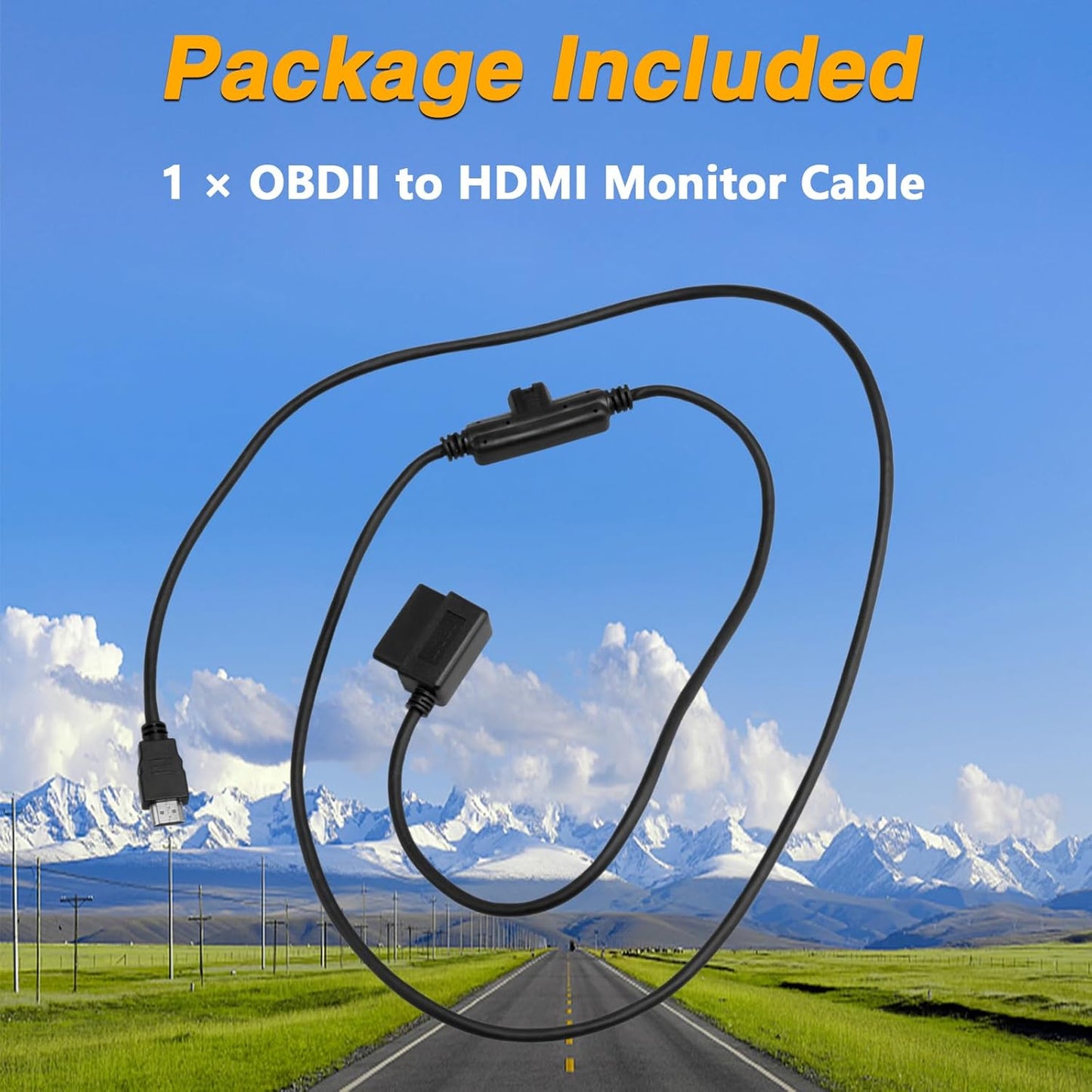 CS2 CTS2 CTS3 H00008000 OBDII to HDMI Interface Cable Monitor Cable Plug Compatible with Edge Replace#: