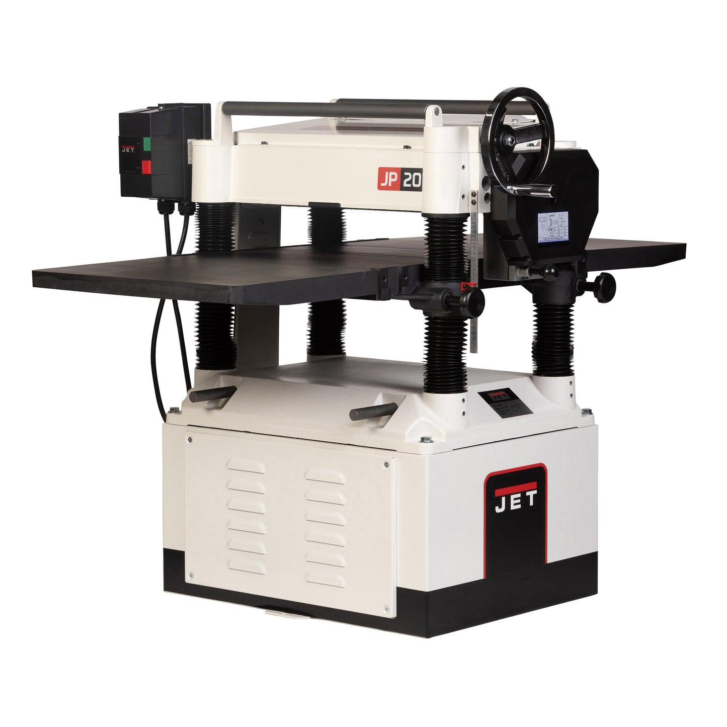 JET Black 20-Inch Thickness Planer for Woodworking, Helical Style Cutterhead with 2-Speed (24 FPM / 31 FPM) Feed Rate, 5 HP, 230V 1Ph (JPW-208HH-BLK)