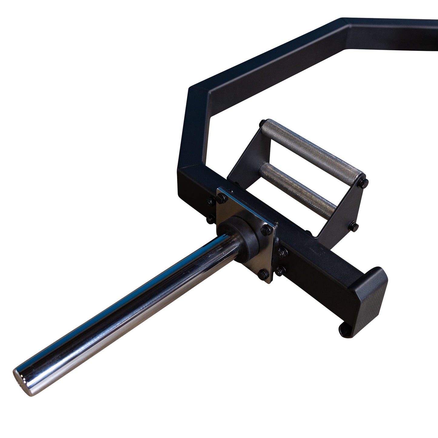 Body-Solid (OTB100) Olympic Shrug Bar - Hex Barbell for Weight Lifting, Deadlifts Barbell Ideal for Hex Bar Deadlift Workouts, 100lbs. Weights Plate Capacity (Midnight Black)