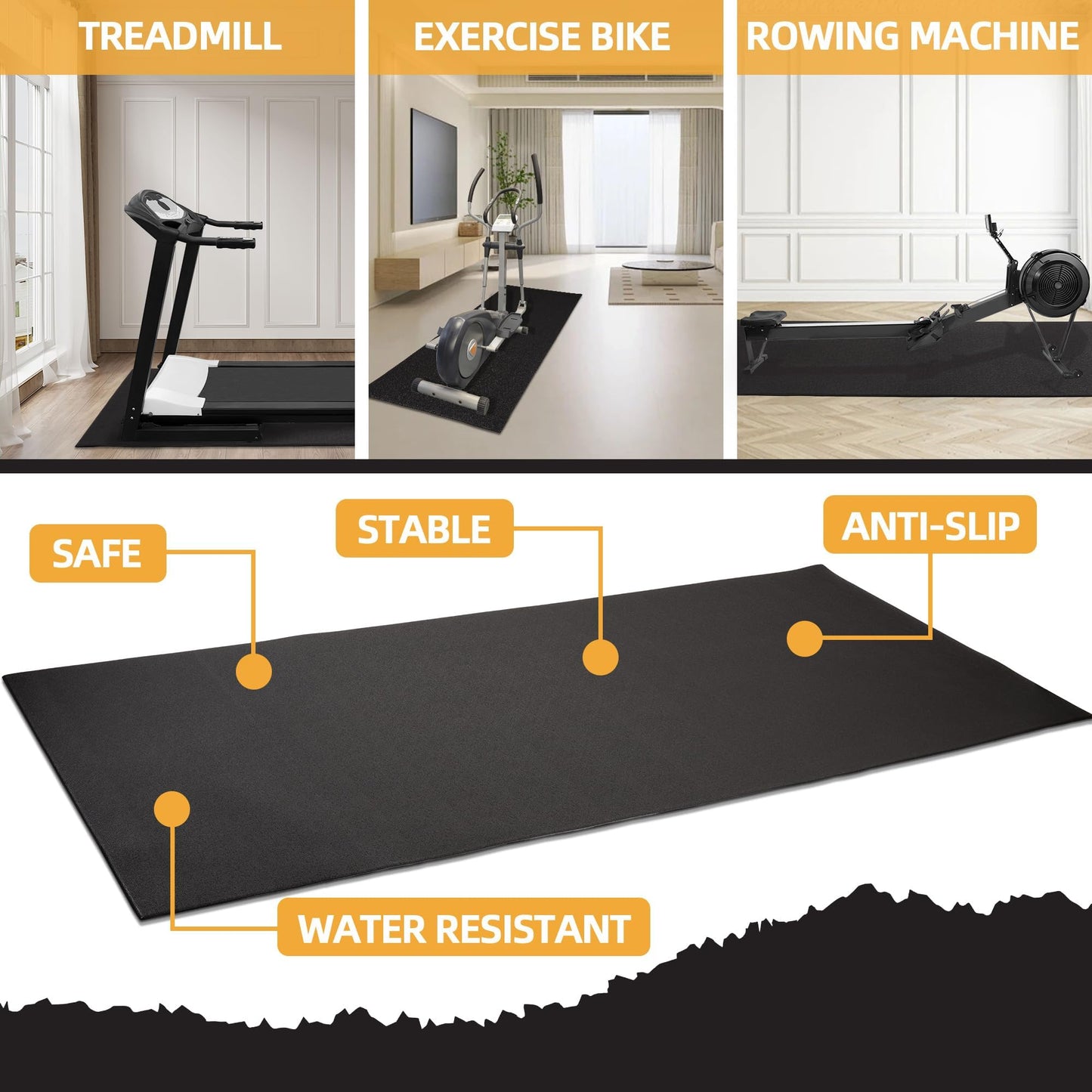 BalanceFrom Fitness 3' x 6.5' High Density Gym Equipment Mat, Floor Protection
