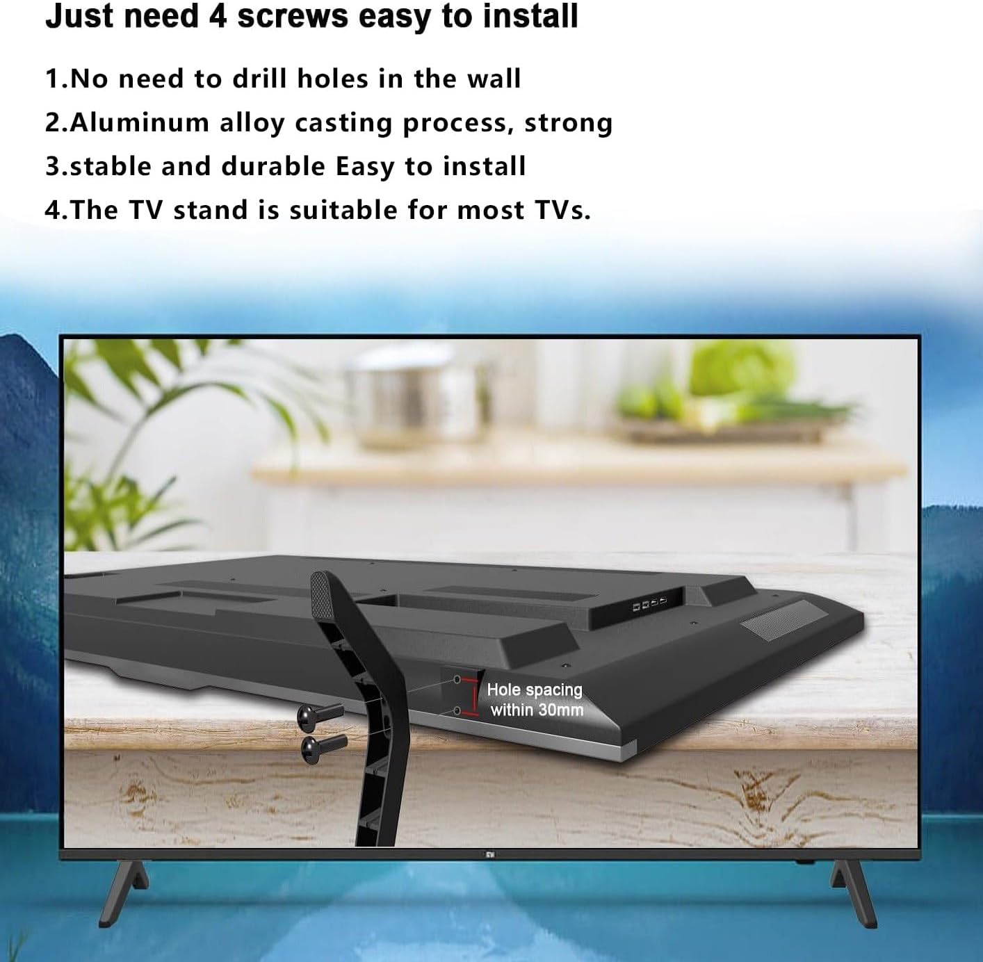 32-80in) Metal Base Stand for TCL Smart Tvs,TV Replacement feet - Fit for Select Models for Samsung, Hisense, Roku,LG