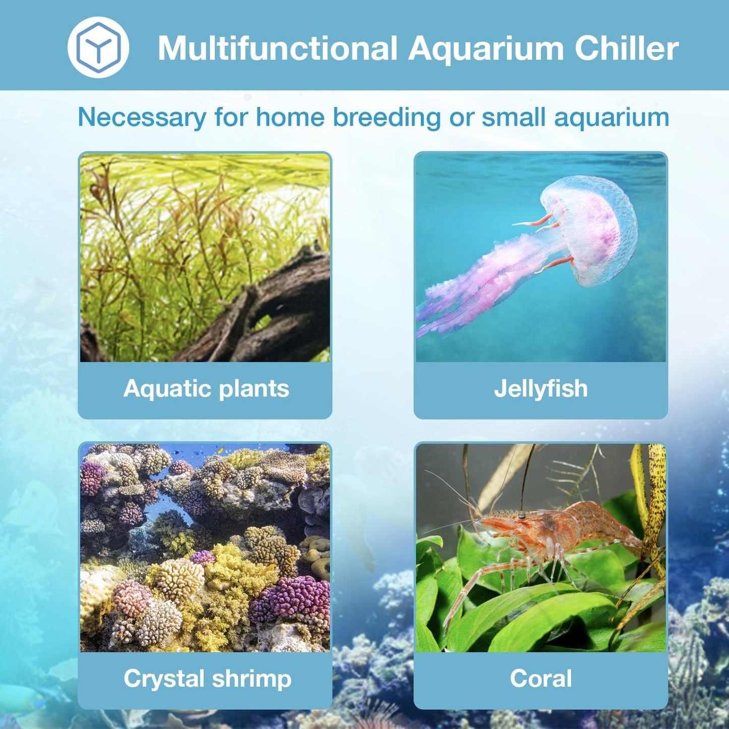 Ezcasch Aquarium Chiller, 79 gal 1/3 HP 300L Water Chiller for Cold Plunge, Hydroponic Cooler Fish Tank Cooling System for Axolotl Coral Reef Shrimp with Pump and Pipe