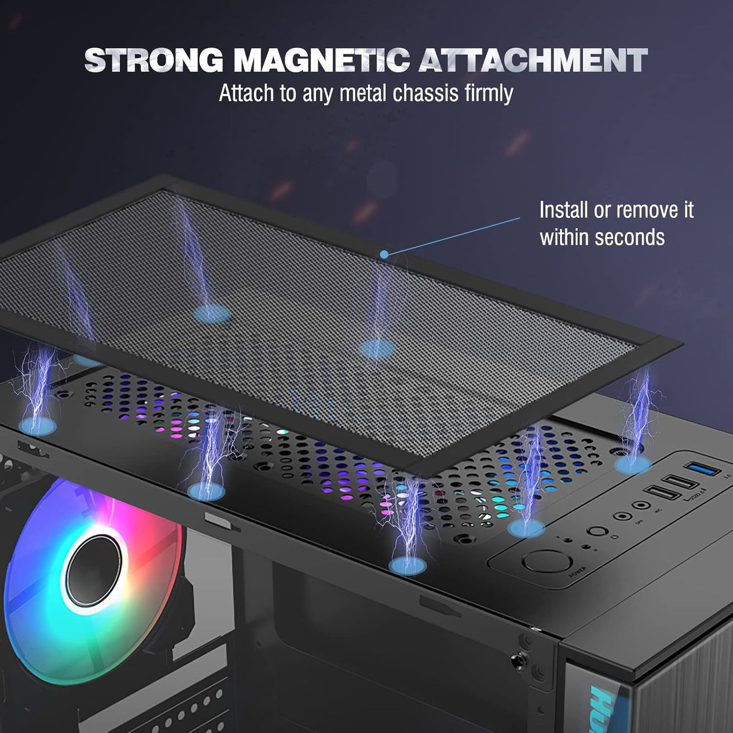 400x300mm [2 Pack] MoKo DIY PC Case Dust Mesh Filter, PVC Dustproof Magnetic Dust Filter Cover, PC Mesh Grill