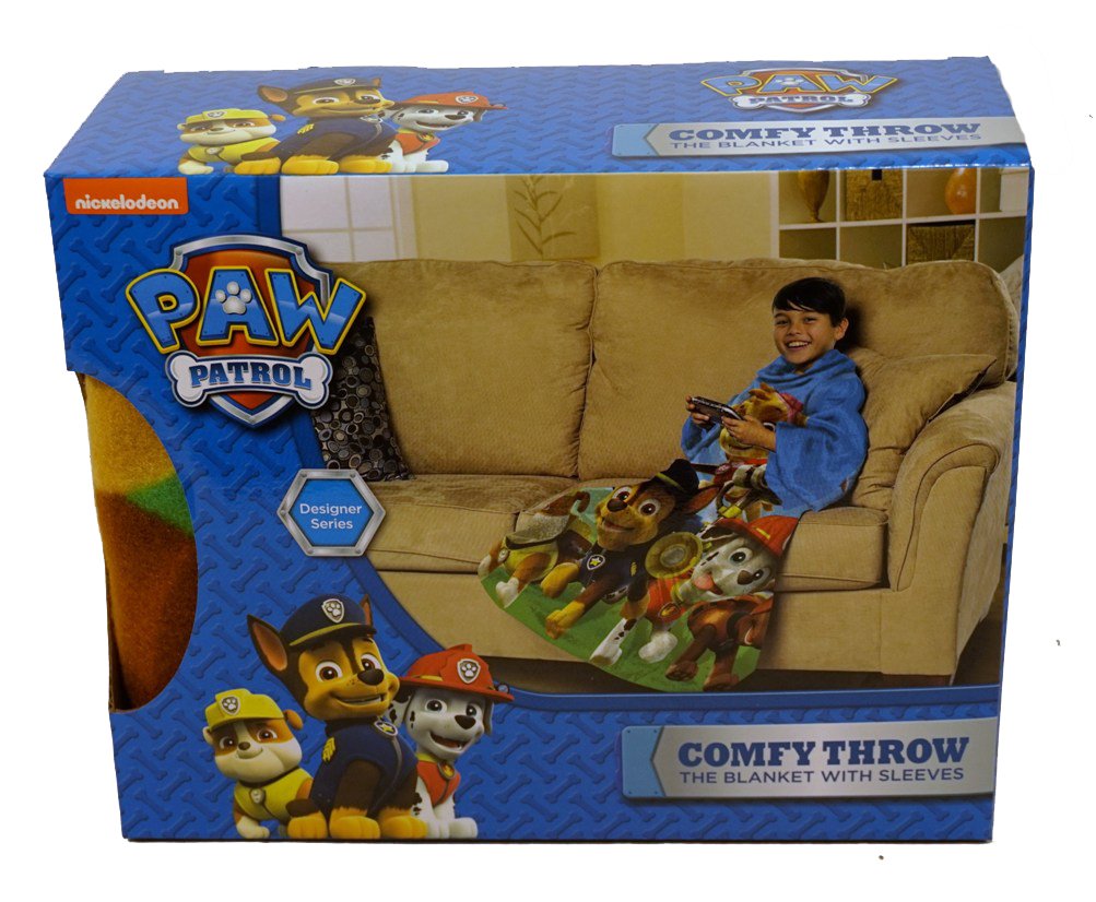 Northwest Nickelodeon's Paw Patrol, 'Race to The Rescue' Youth Comfy Throw Blanket with Sleeves, 48" x 48", Multi Color