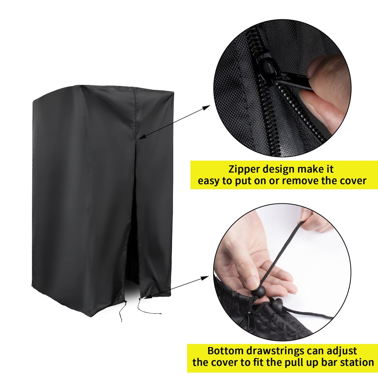 Guisong Protective Cover for Pull Up Bar Station, Waterproof& Dustproof Cover for Power Tower/Pull Up Dip Station-Indoor or Outdoor - 42"L x 40"W x 64"H