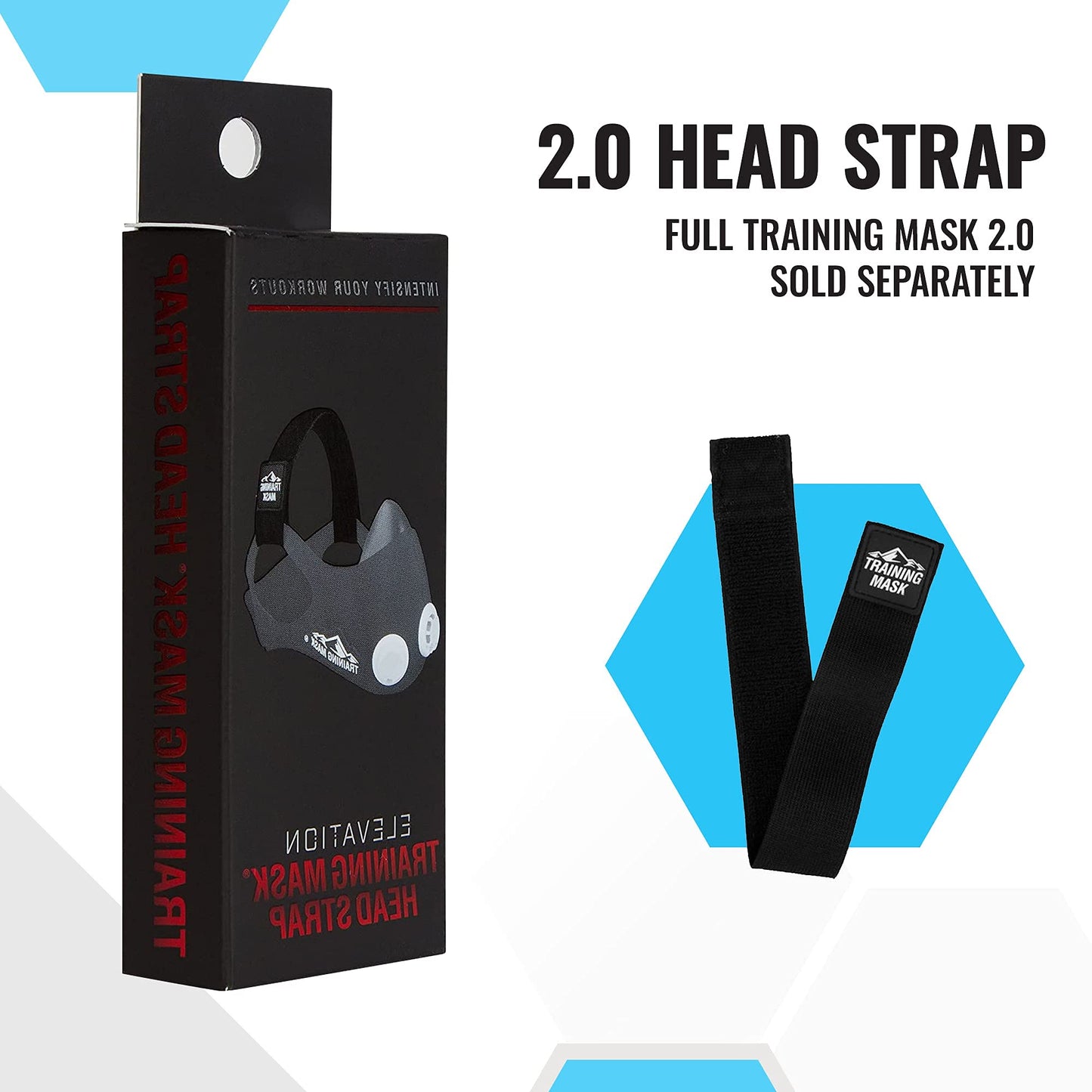 TRAININGMASK - Masks Straps for Training Mask 2.0, Mask Extender Strap Only, Adjustable Band for Running Breathing Mask, Black