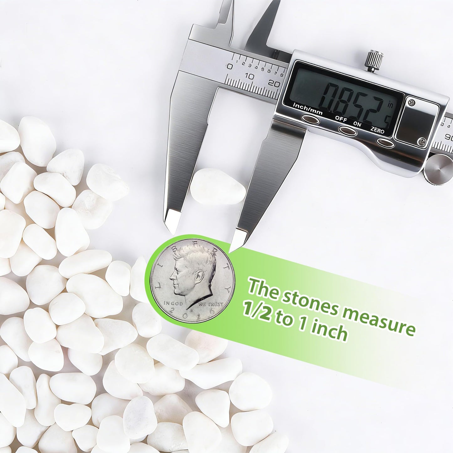Anothera 18-lb Bulk Bag White Pebbles 1/2" Size Aquarium Gravel Outdoor Garden Paving Plant Decorative Stones…