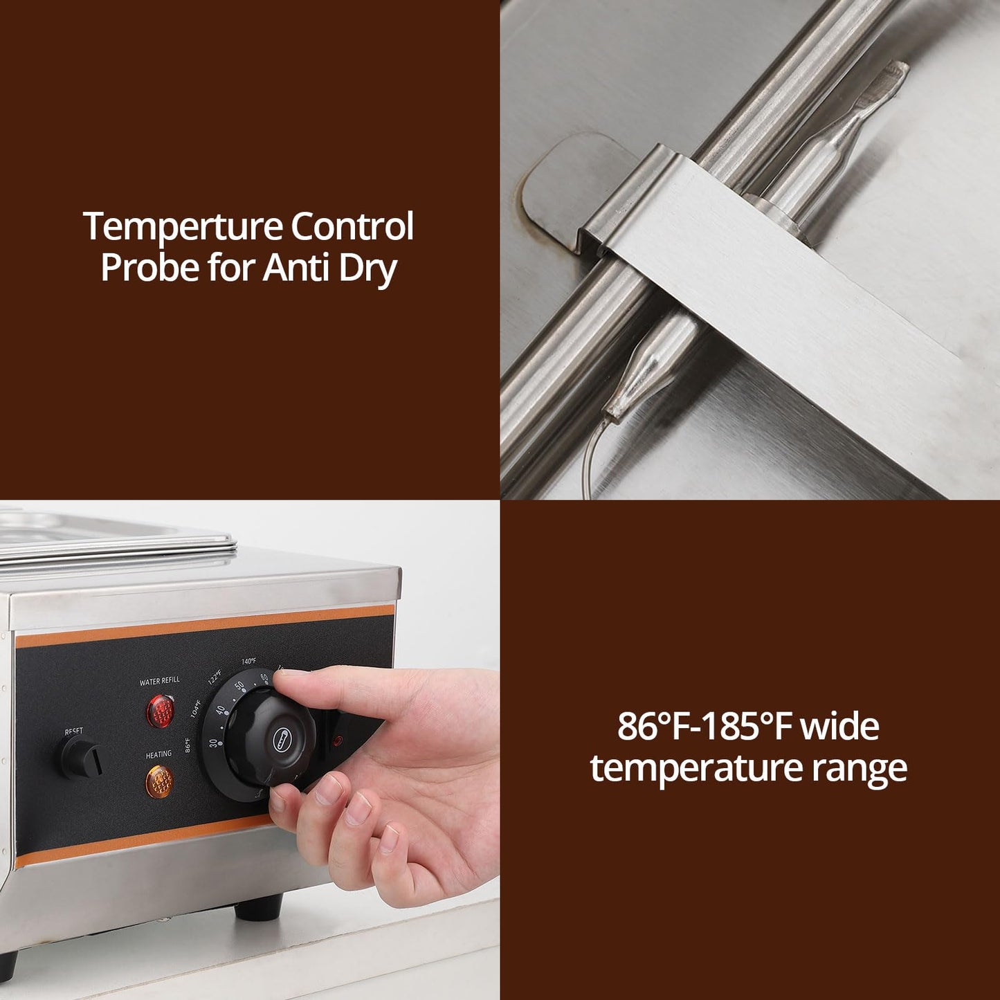 GarveeHome Chocolate Tempering Machine - 1.58 QT *2 Tanks, 6 LBS Capacity, TEMP Control 86~185℉, 800W Stainless Steel Electric Commercial Food Warmer for Chocolate/Milk/Cream Meltingream Melting