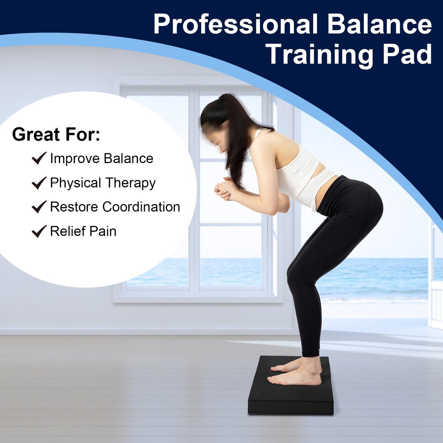 StrongTek Professional Foam Exercise Balance Pad - 15.8" x 13" x 2", High-Density TPE Foam Knee Pad, Non-Slip & Water-Resistant, for Balance Training, Physical Therapy, Yoga, and More, Pack of 2