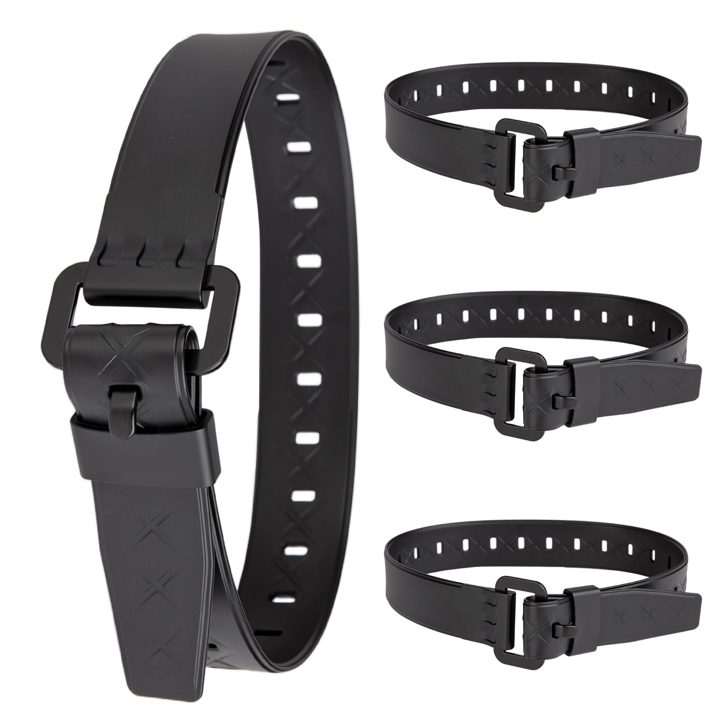 Starry 4pcs TPU Utility Straps Adjustable Durable Elastic Straps with Buckle Strong Tie Batch Tested 70 lb Fastening Lashing Securing Tool for Skis Moto Gear Trucks Cargo Garden Hoses 18.9" Length