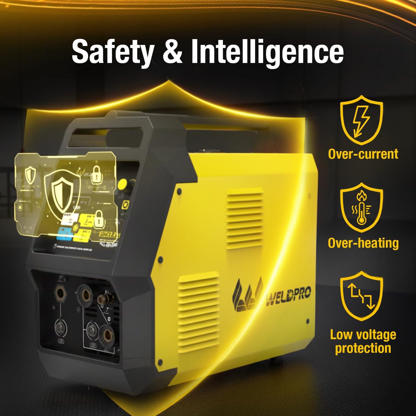 Weldpro Omni210 MIG Welder 200A Multi-Process Welder 110V/220V,Synergic MIG/Flux Core/Stick/Spool Gun/AC/DC HF TIG with Pulse,6-in-1 Frequency Control Welding Machine with Standard TIG Torch,VRD