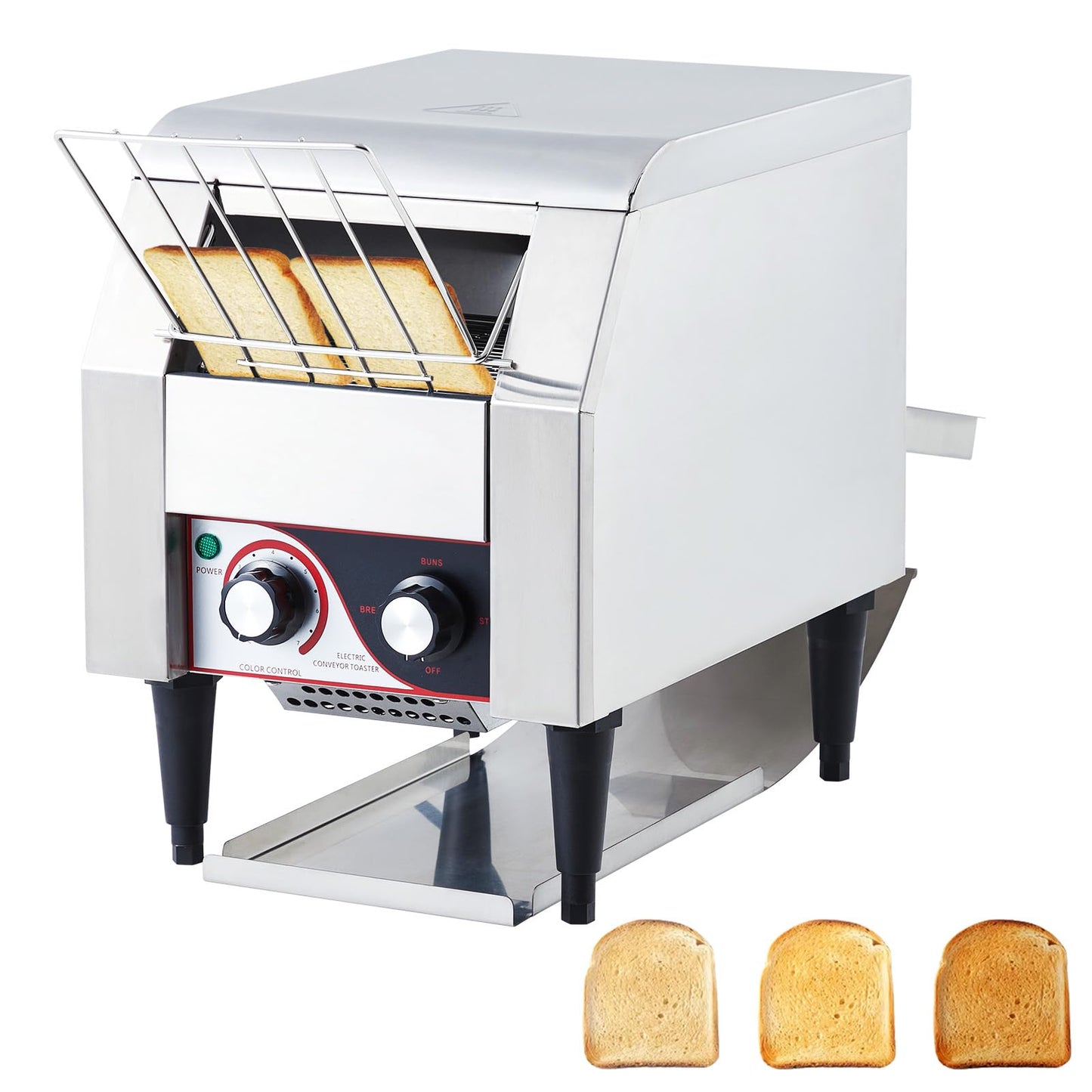 GAOMON Commercial Toaster Conveyor 150 Slices/H, Heavy Duty Industrial Conveyor Toaster, Stainless Steel Electric Oven with Dual Heating Tube 7-speed Adjustments for Bagel Croissant Restaurant Bakery