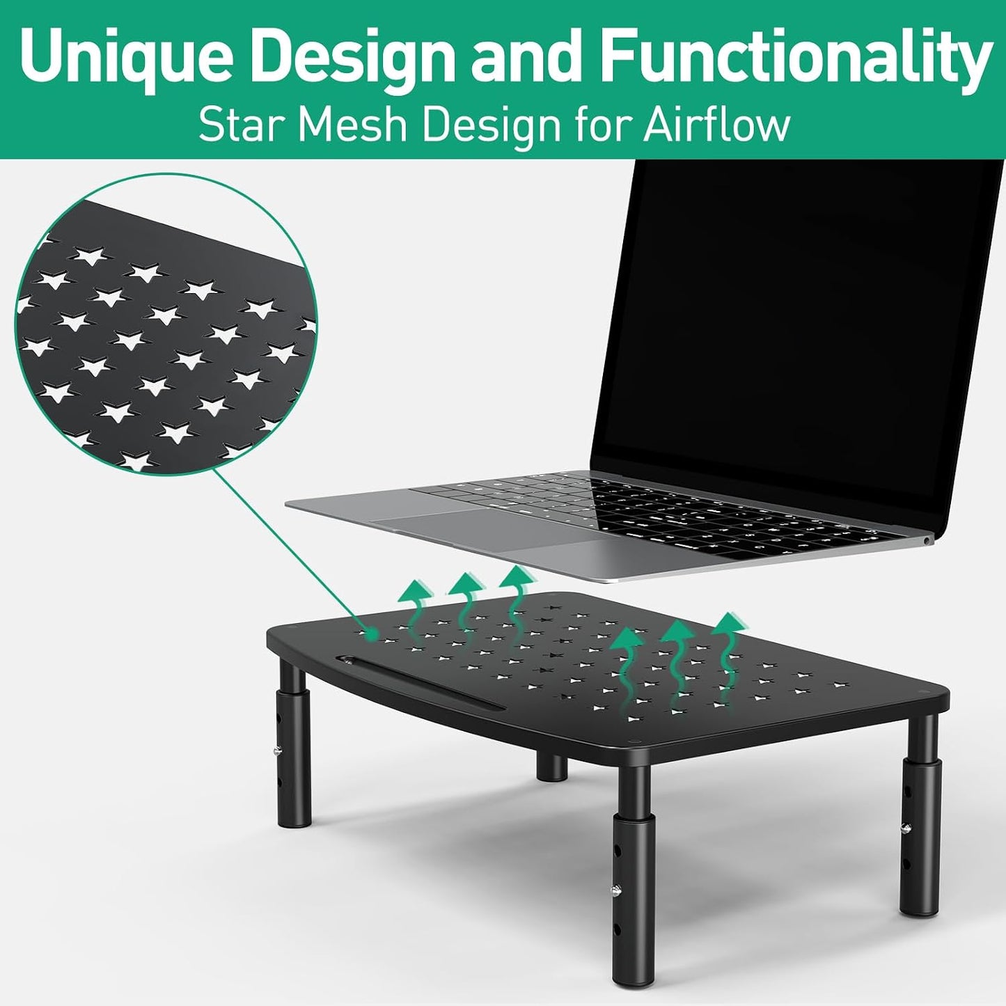 2 Pack 3 2 Zimilar Monitor Stands, Height Adjustable Riser for Laptop, Printer, iMac, PC, Premium Metal Stand