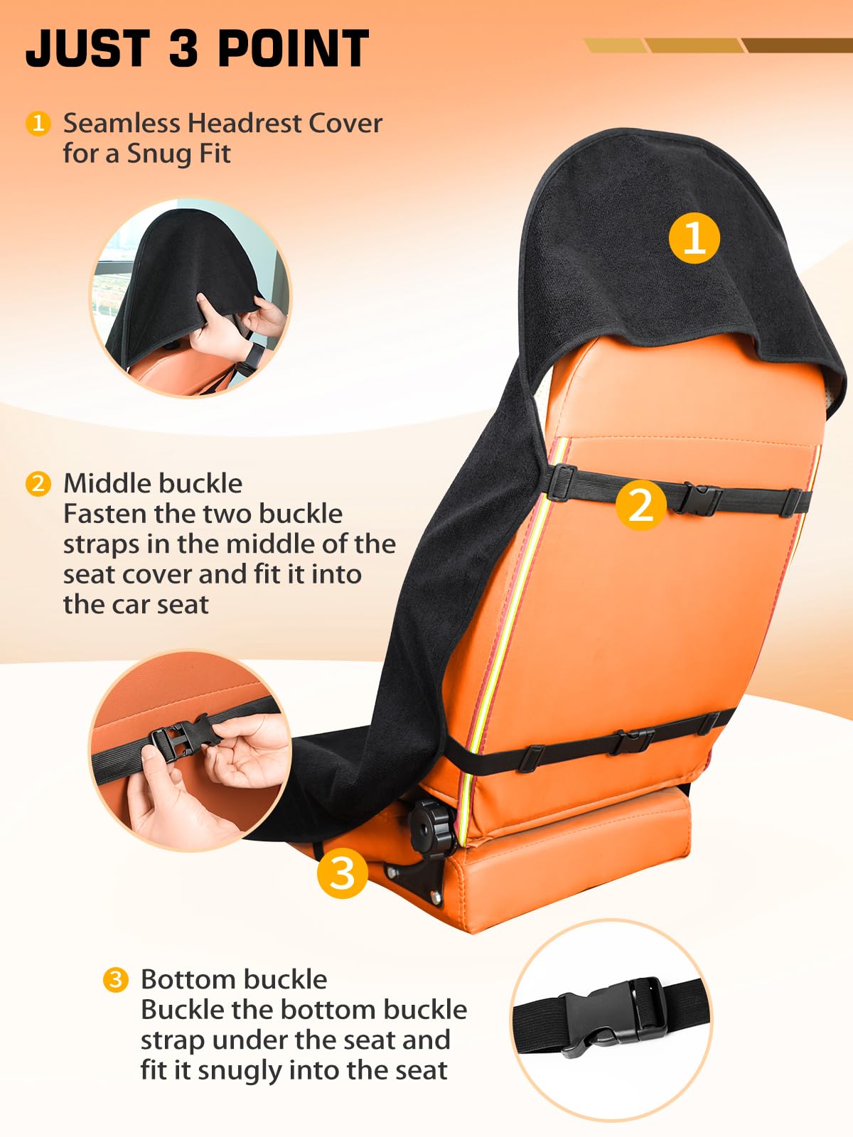 TESFEEL Car Seat Cover Towel GRS Certified Recycled, Waterproof & Washable, Non-Slip Universal Fit for Cars SUVs Trucks, Sweat Protection for Gym, Kids, Pets & Travel (Black, 2 Pack)