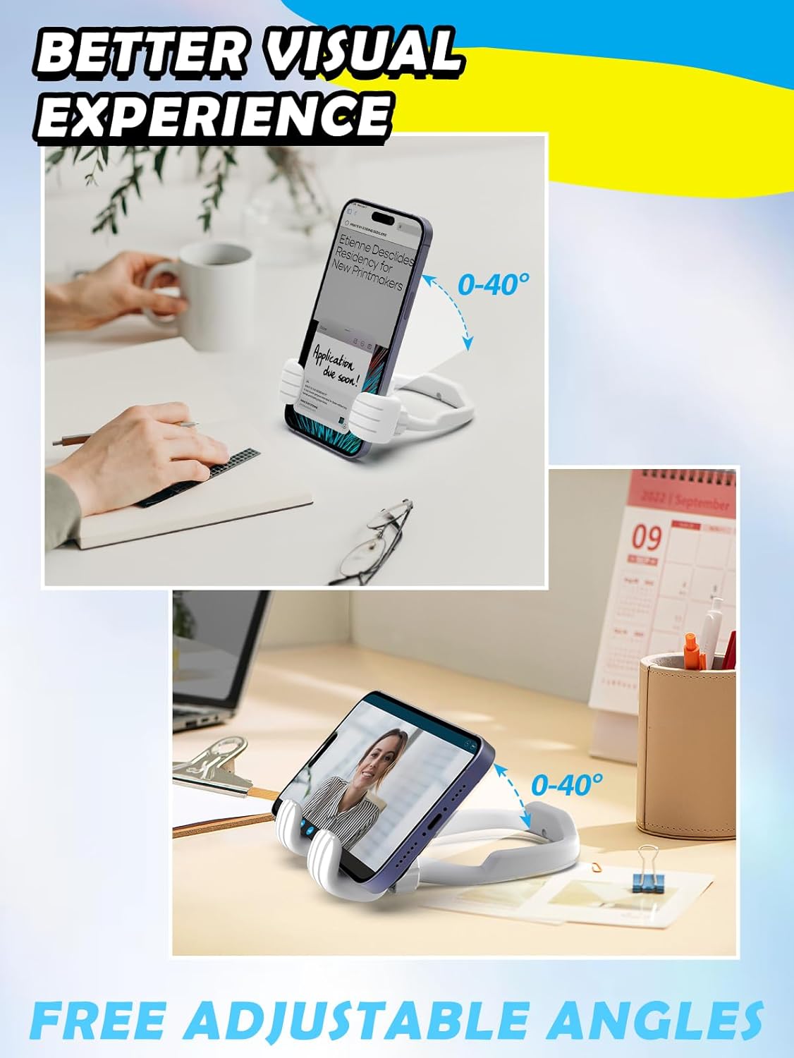CALDEVER Gifts for Mothers Day Teens Kids Men Women Gifts: Thumbs Up Lazy Phone Stand Holder for Desk Funny Gadgets