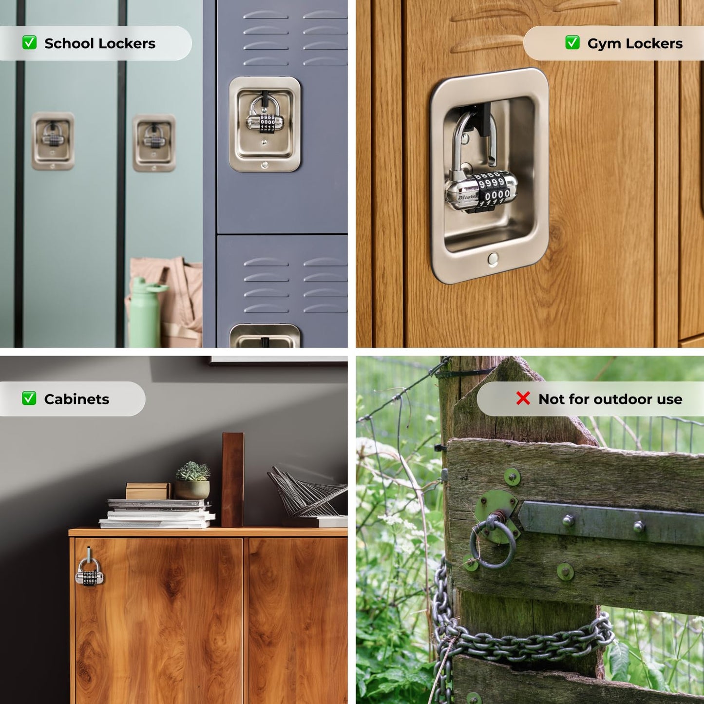 Master Lock Set Your Own Combination Padlock, Gym Locker Locks with Code for Securing Indoor Valuables, Color May Vary, ‎1523D