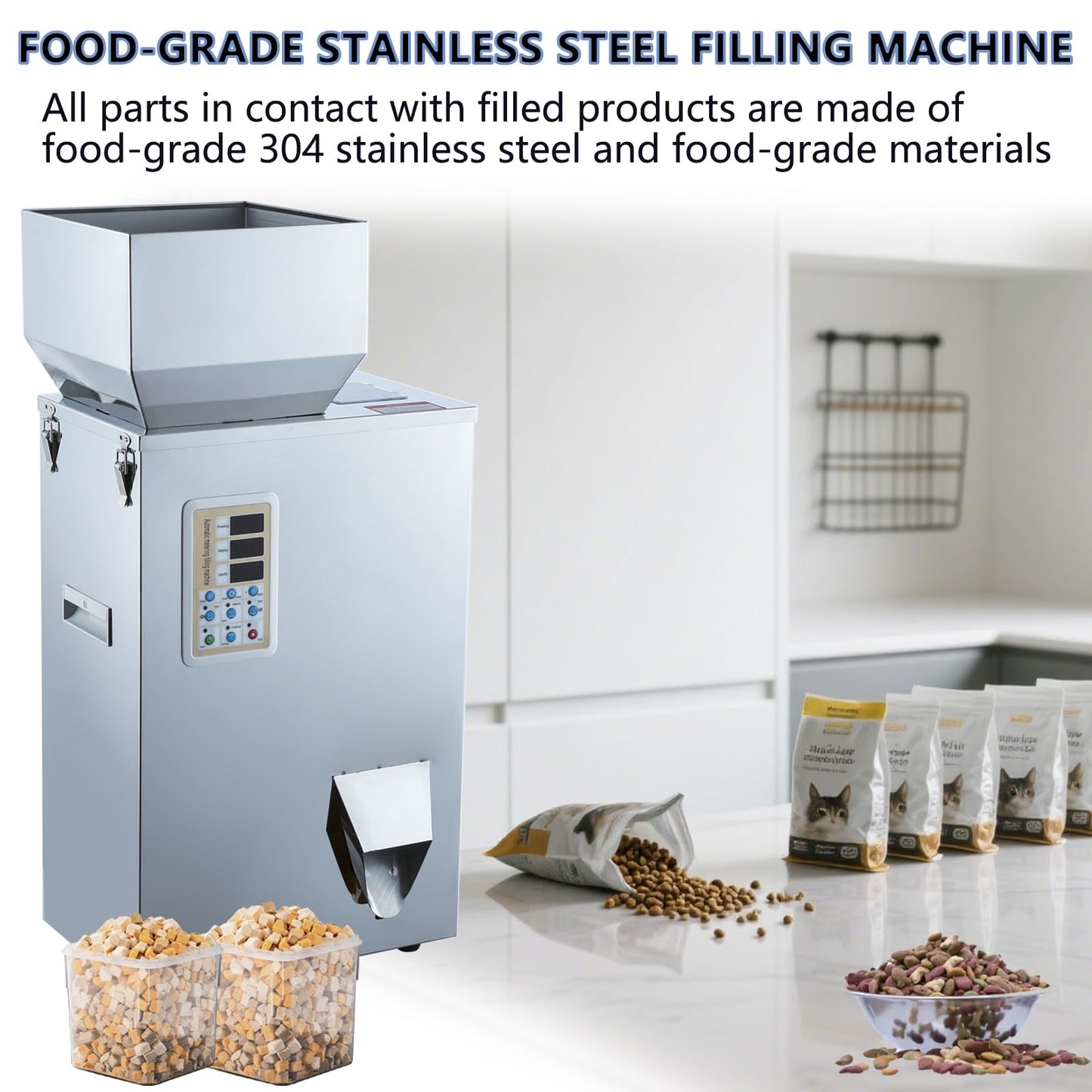 FunSealer Powder Filling Machine, Granule Filler, Automatic Filling and Packing Machine For Flour Spices Seeds 10-500g 110v60hz