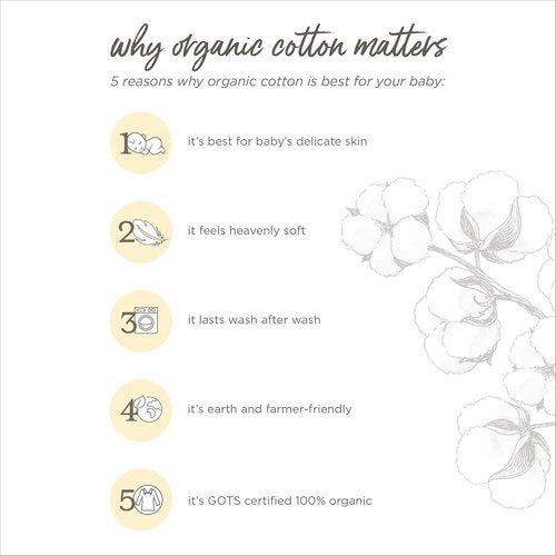 Burt's Bees Baby Organic Cotton Fitted Crib Sheet - Breathable for Standard Crib & Toddler Mattresses