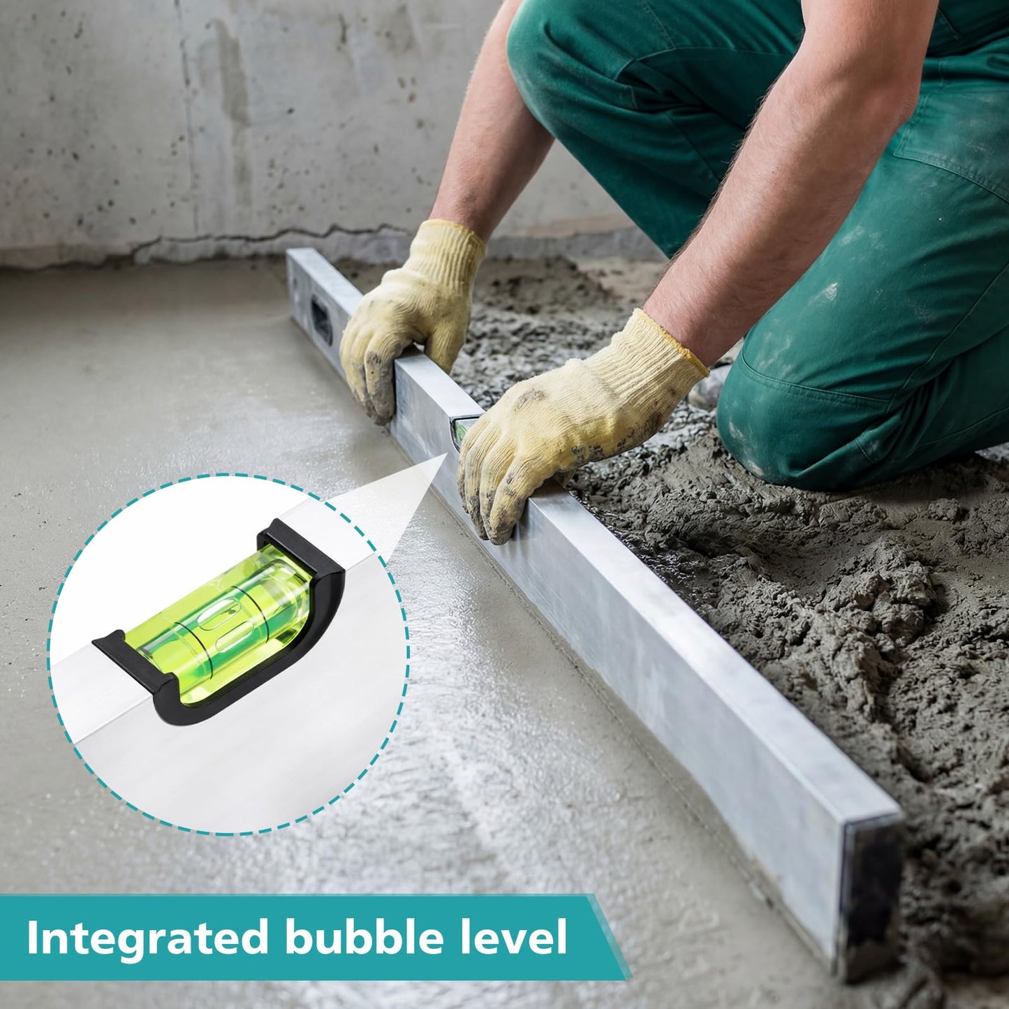 BreezeHug 3 Pack Aluminum Alloy Concrete Screed Level Set 39" 59" 78" Heavy-duty Screeding Tool with Molded Handles for Slab Floor Patio Driveway Concrete Laying Commercial Construction