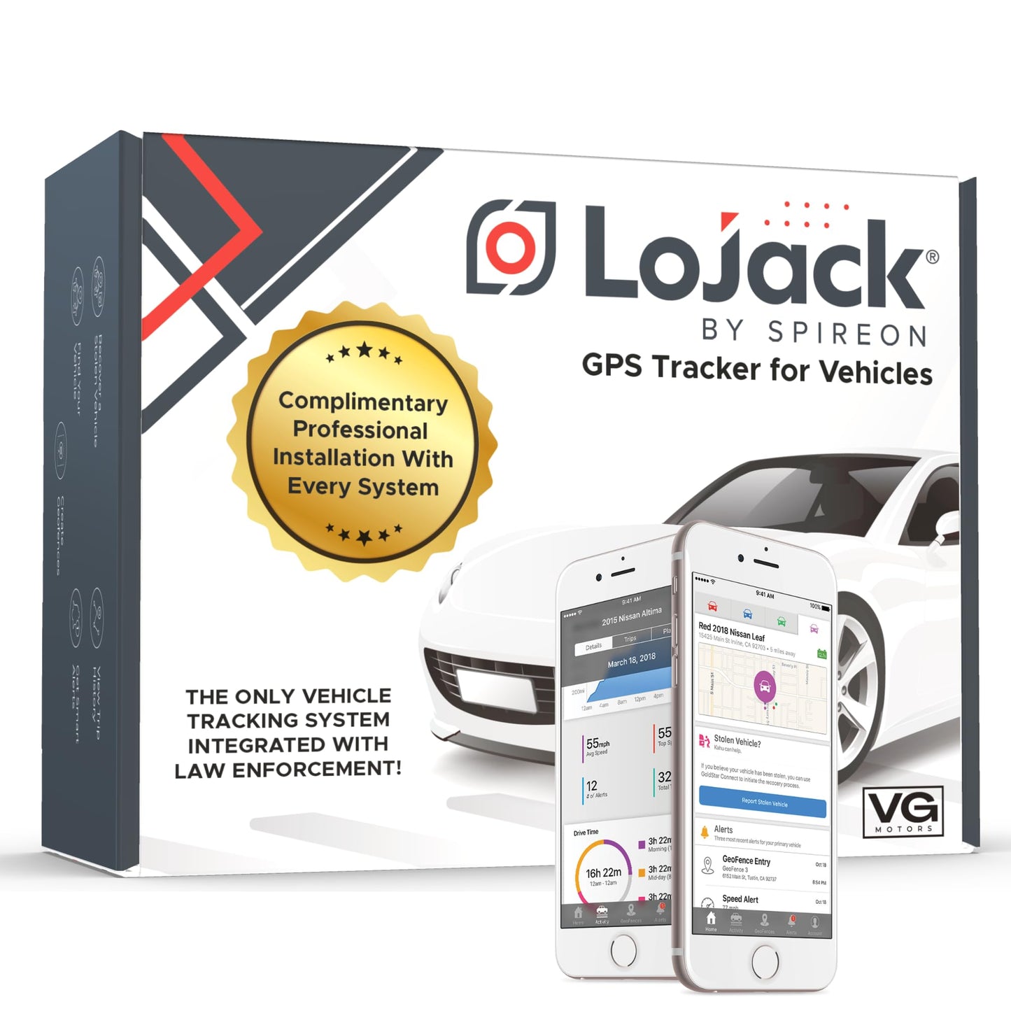 LoJack for Cars | GPS Tracker for Vehicles No Monthly Fee | Anti Theft Car Device | Professional Installation Included | Integrated with Law Enforcement (7 Years of Service)